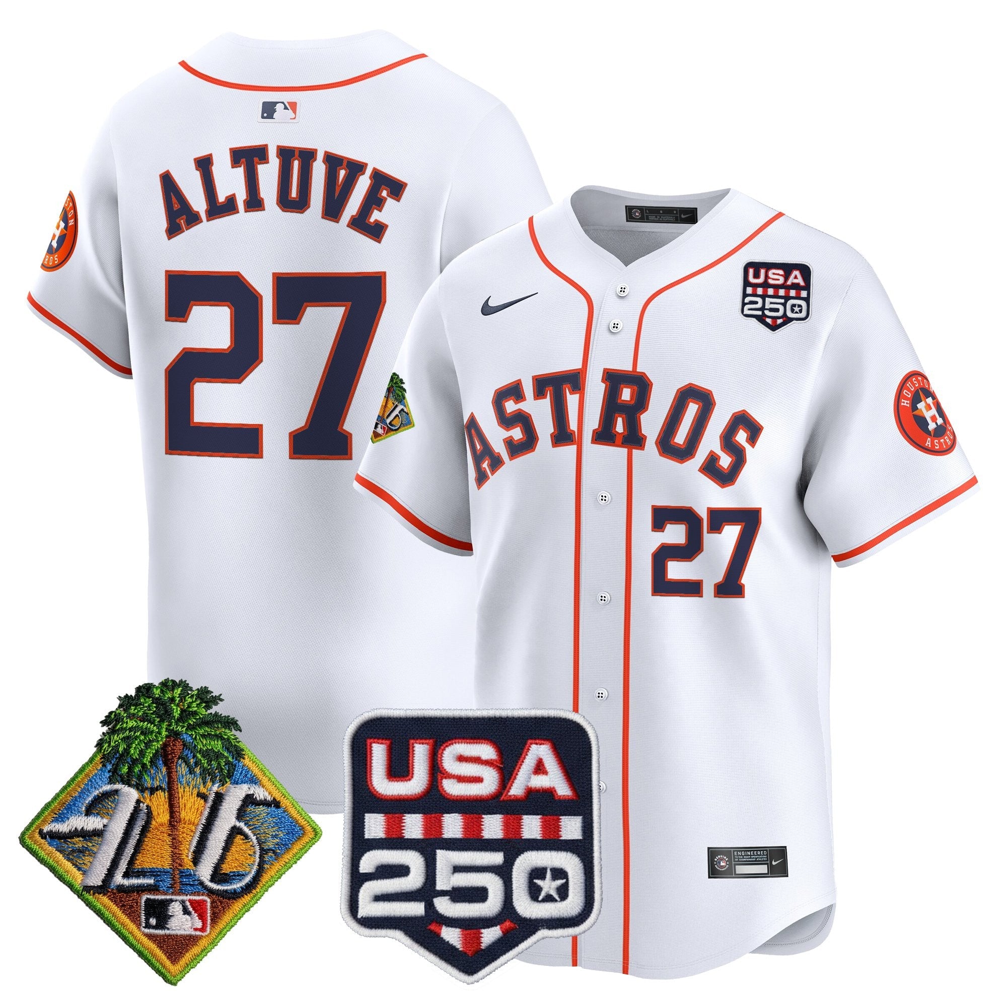 Men's Houston Astros 2026 Spring Training & 250America Patch Vapor Premier Limited Jersey - All Stitched