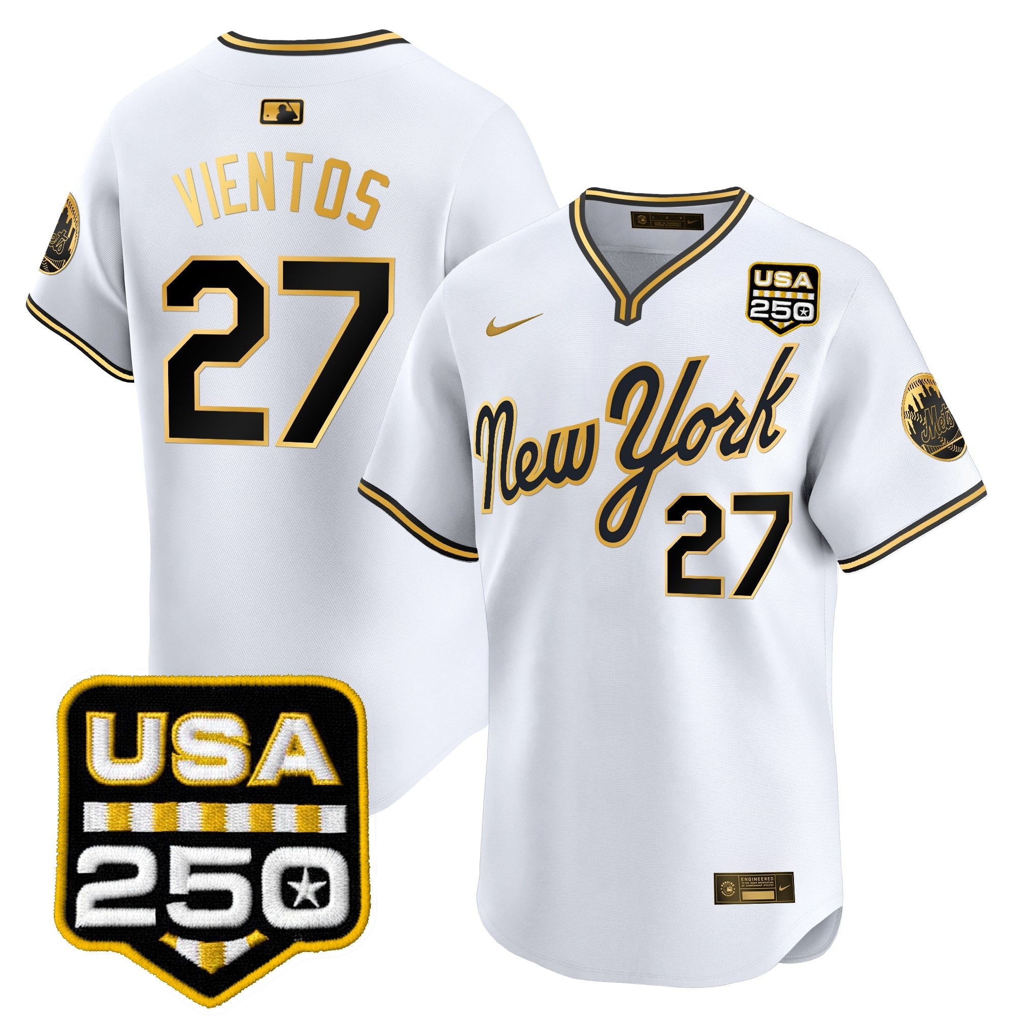 Men's New York Mets Road Alternate & 250America Patch Vapor Limited Jersey - All Stitched