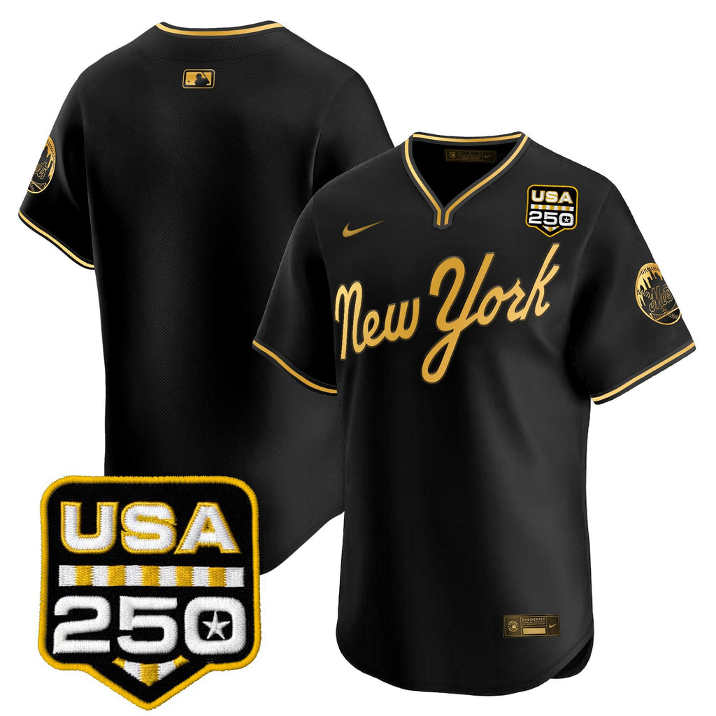 Men's New York Mets Road Alternate & 250America Patch Vapor Limited Jersey - All Stitched