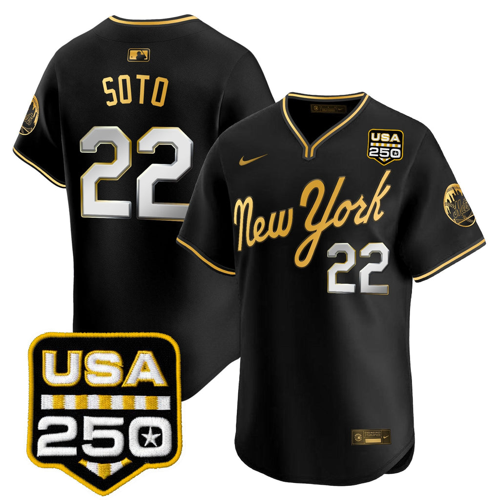 Men's New York Mets Road Alternate & 250America Patch Vapor Limited Jersey - All Stitched