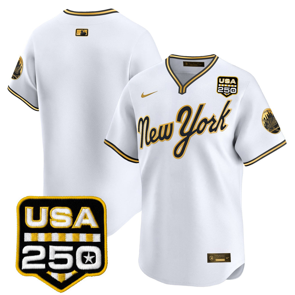 Men's New York Mets Road Alternate & 250America Patch Vapor Limited Jersey - All Stitched