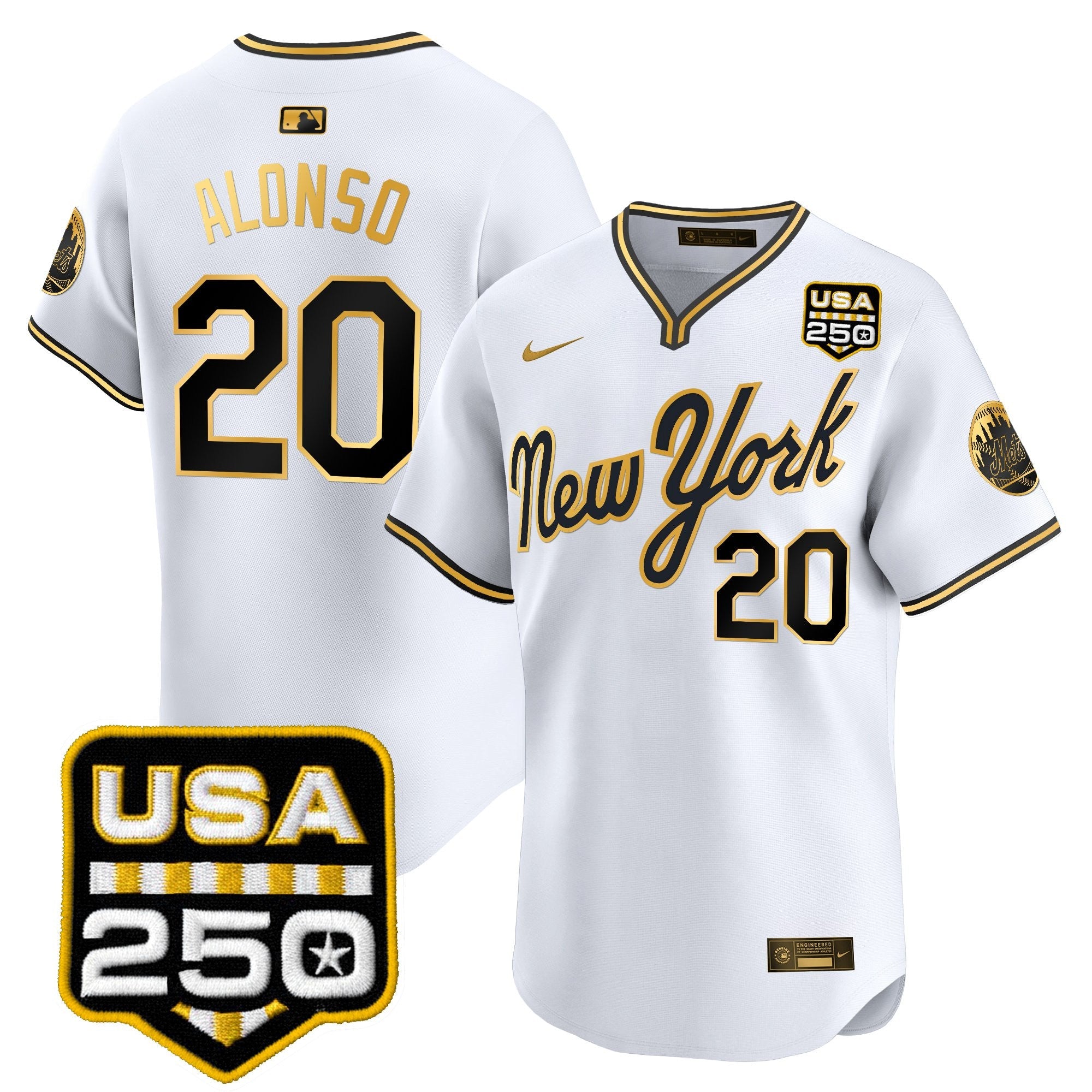 Men's New York Mets Road Alternate & 250America Patch Vapor Limited Jersey - All Stitched