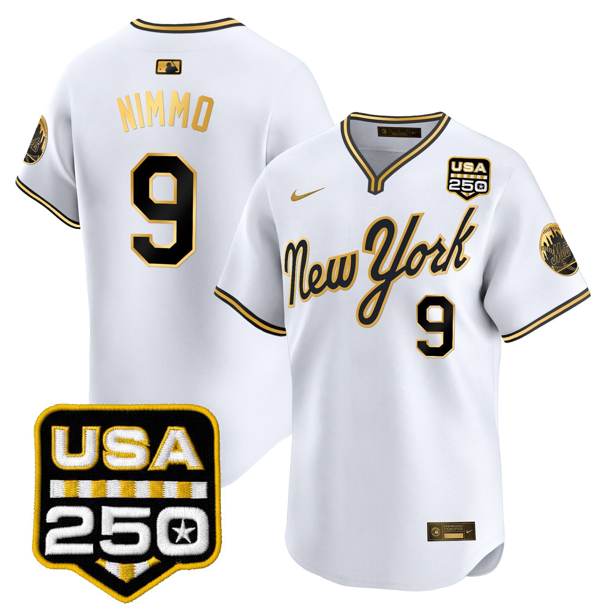 Men's New York Mets Road Alternate & 250America Patch Vapor Limited Jersey - All Stitched