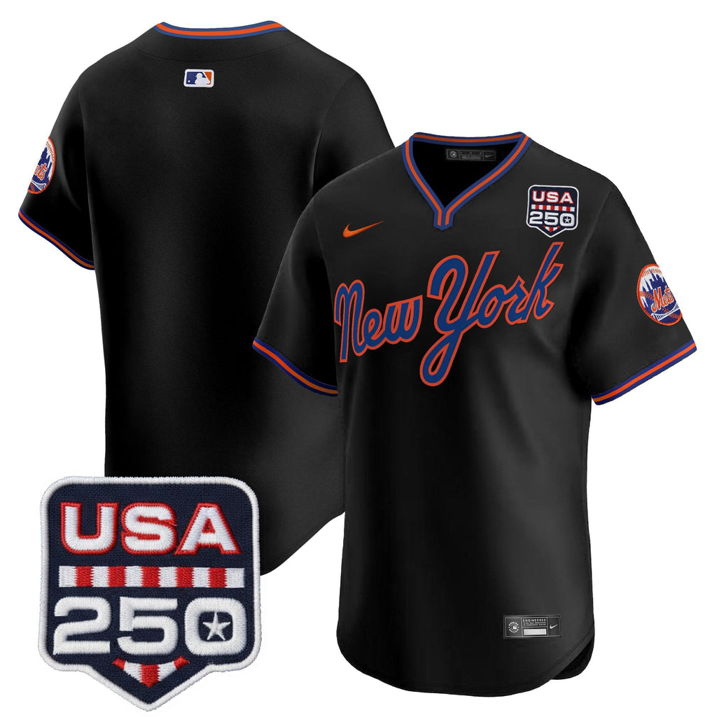 Men's New York Mets Road Alternate & 250America Patch Vapor Limited Jersey - All Stitched