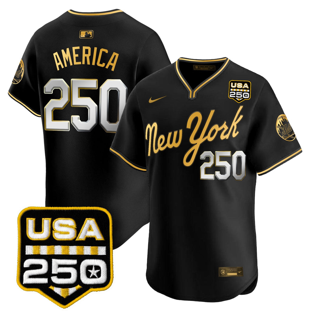 Men's New York Mets Road Alternate & 250America Patch Vapor Limited Jersey - All Stitched