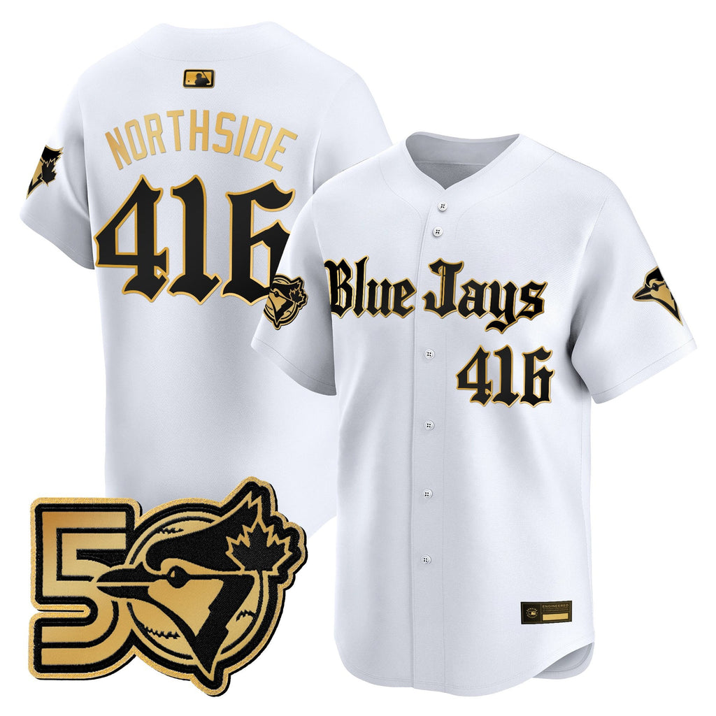 Men's Toronto Blue Jays 50 Seasons Patch Vapor Premier Limited Jersey - Gothic North Edition - All Stitched