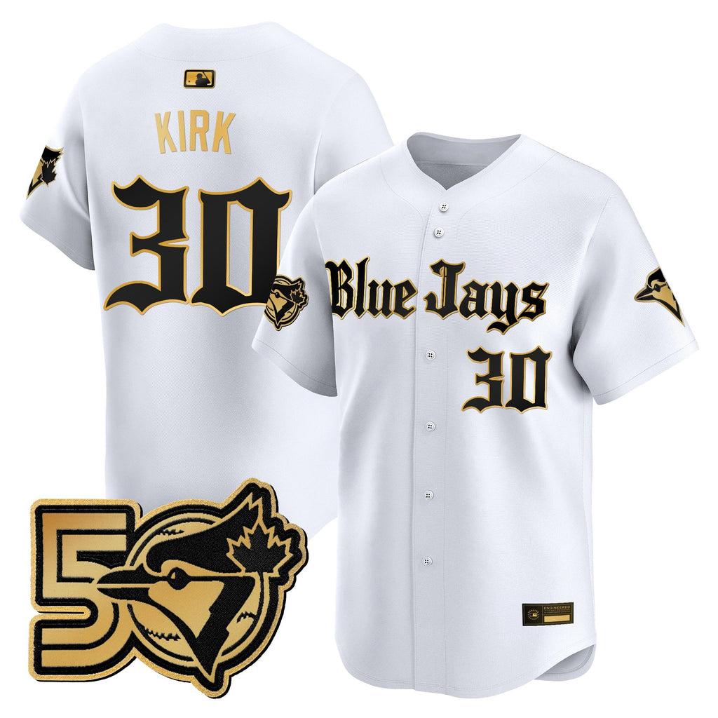 Men's Toronto Blue Jays 50 Seasons Patch Vapor Premier Limited Jersey - Gothic North Edition - All Stitched