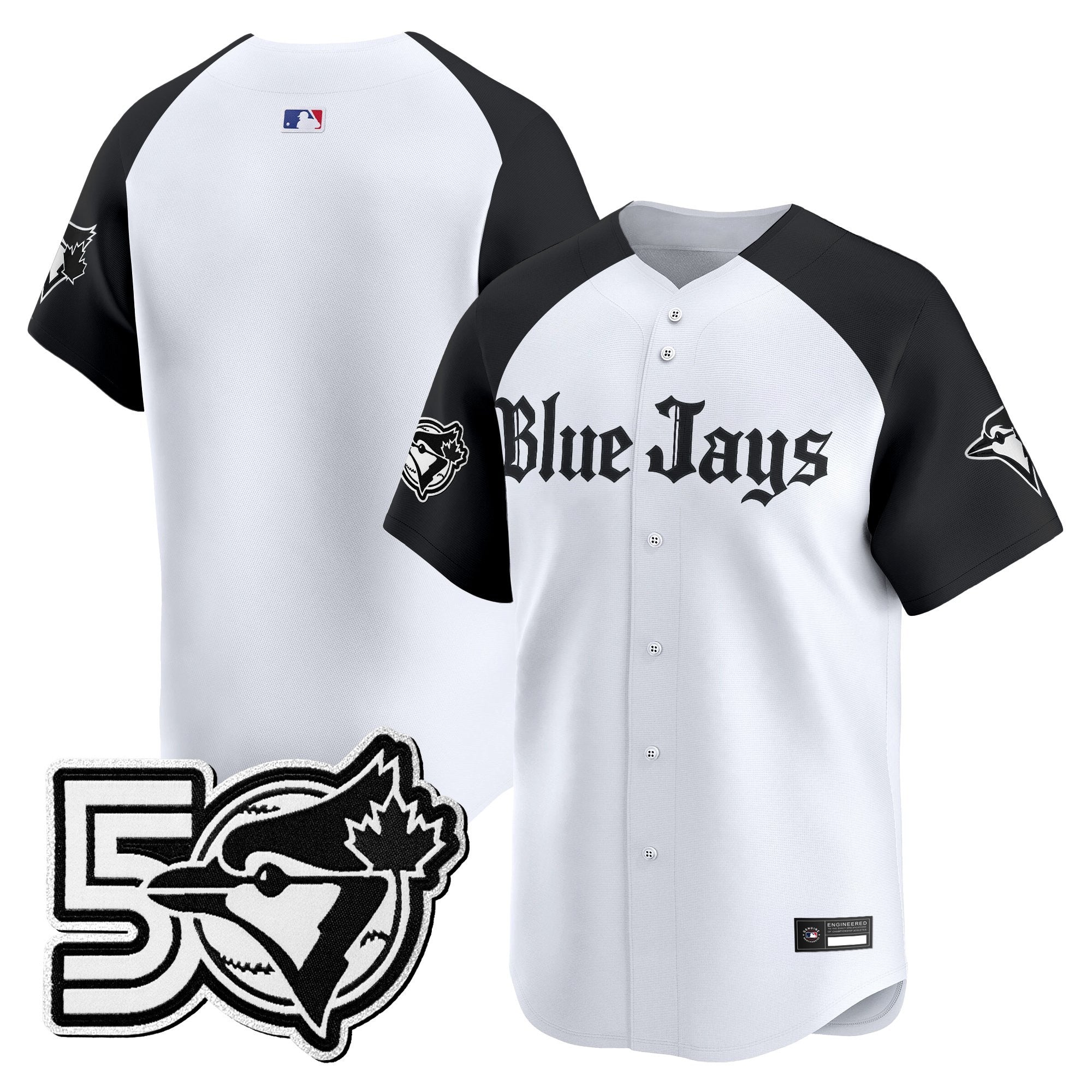 Men's Toronto Blue Jays 50 Seasons Patch Vapor Premier Limited Jersey - Gothic North Edition - All Stitched