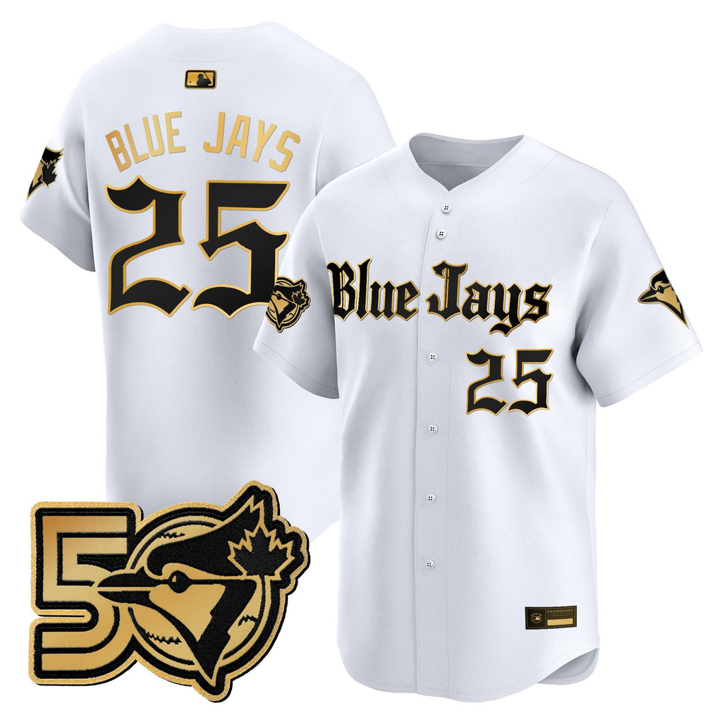 Men's Toronto Blue Jays 50 Seasons Patch Vapor Premier Limited Jersey - Gothic North Edition - All Stitched