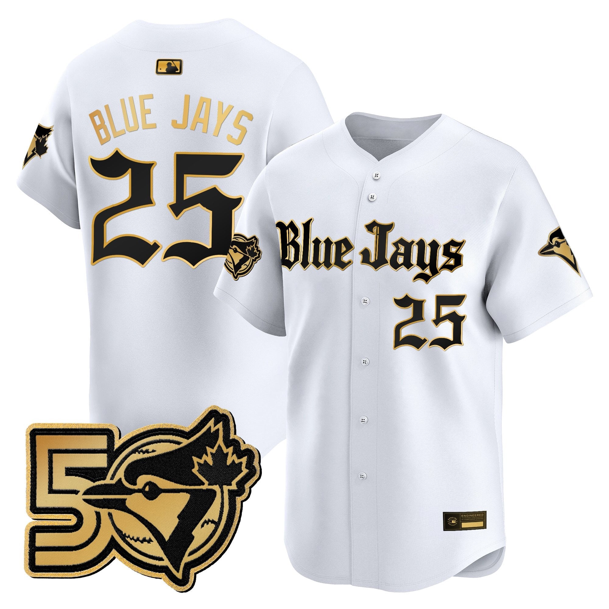 Men's Toronto Blue Jays 50 Seasons Patch Vapor Premier Limited Jersey - Gothic North Edition - All Stitched