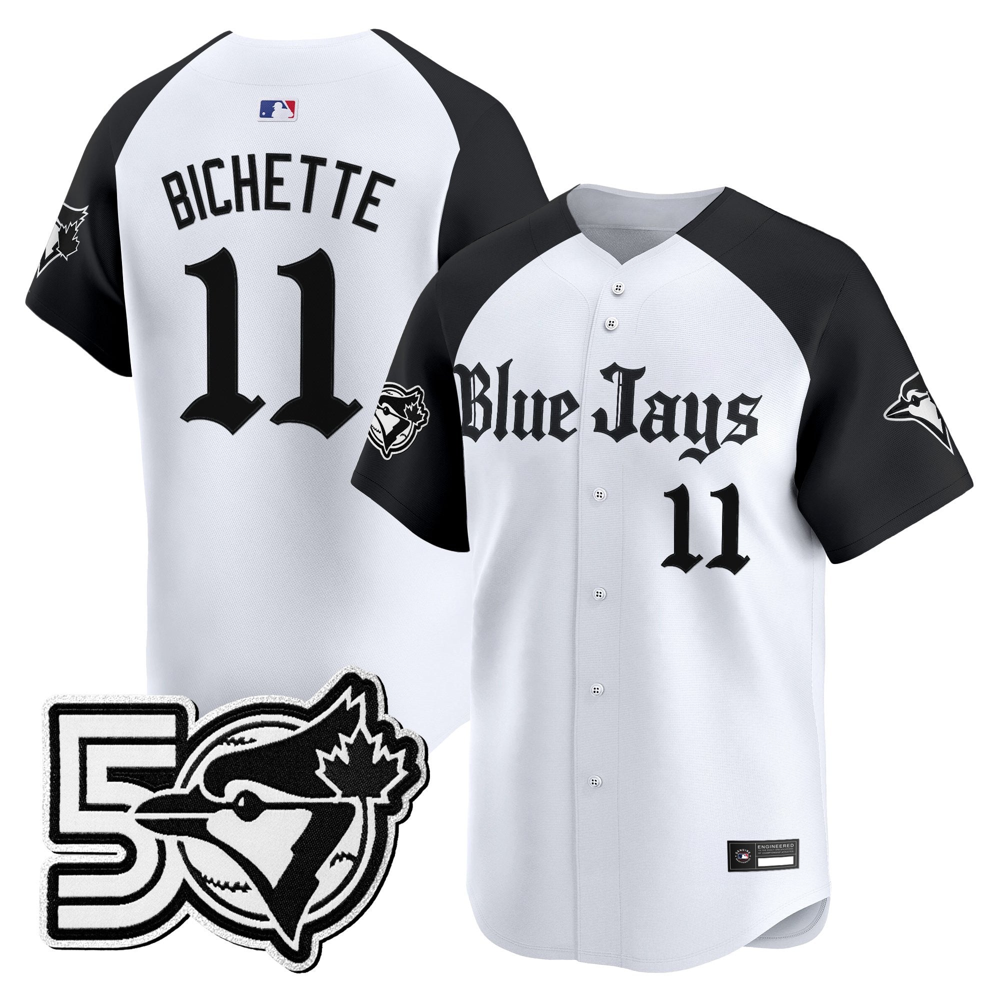Men's Toronto Blue Jays 50 Seasons Patch Vapor Premier Limited Jersey - Gothic North Edition - All Stitched