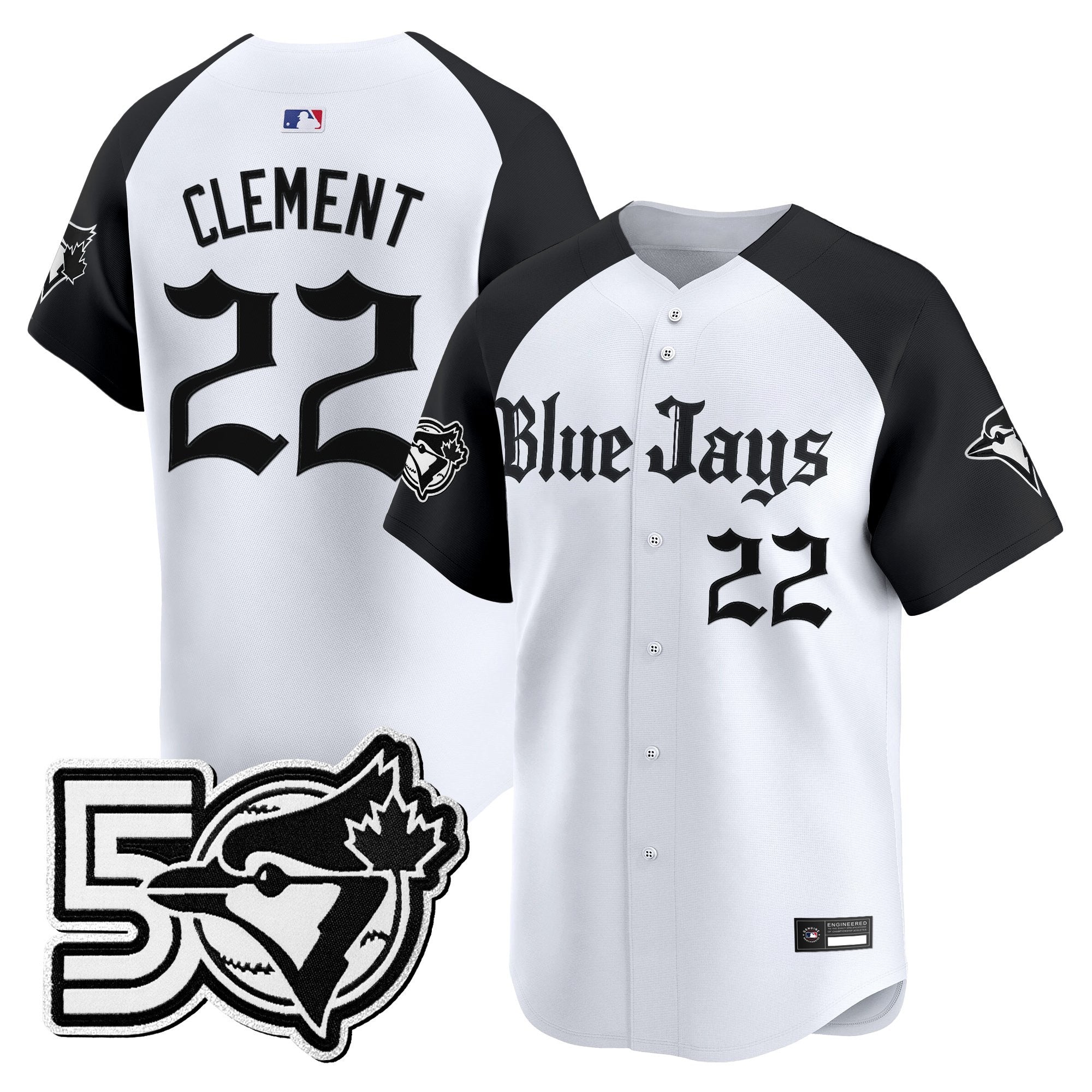 Men's Toronto Blue Jays 50 Seasons Patch Vapor Premier Limited Jersey - Gothic North Edition - All Stitched