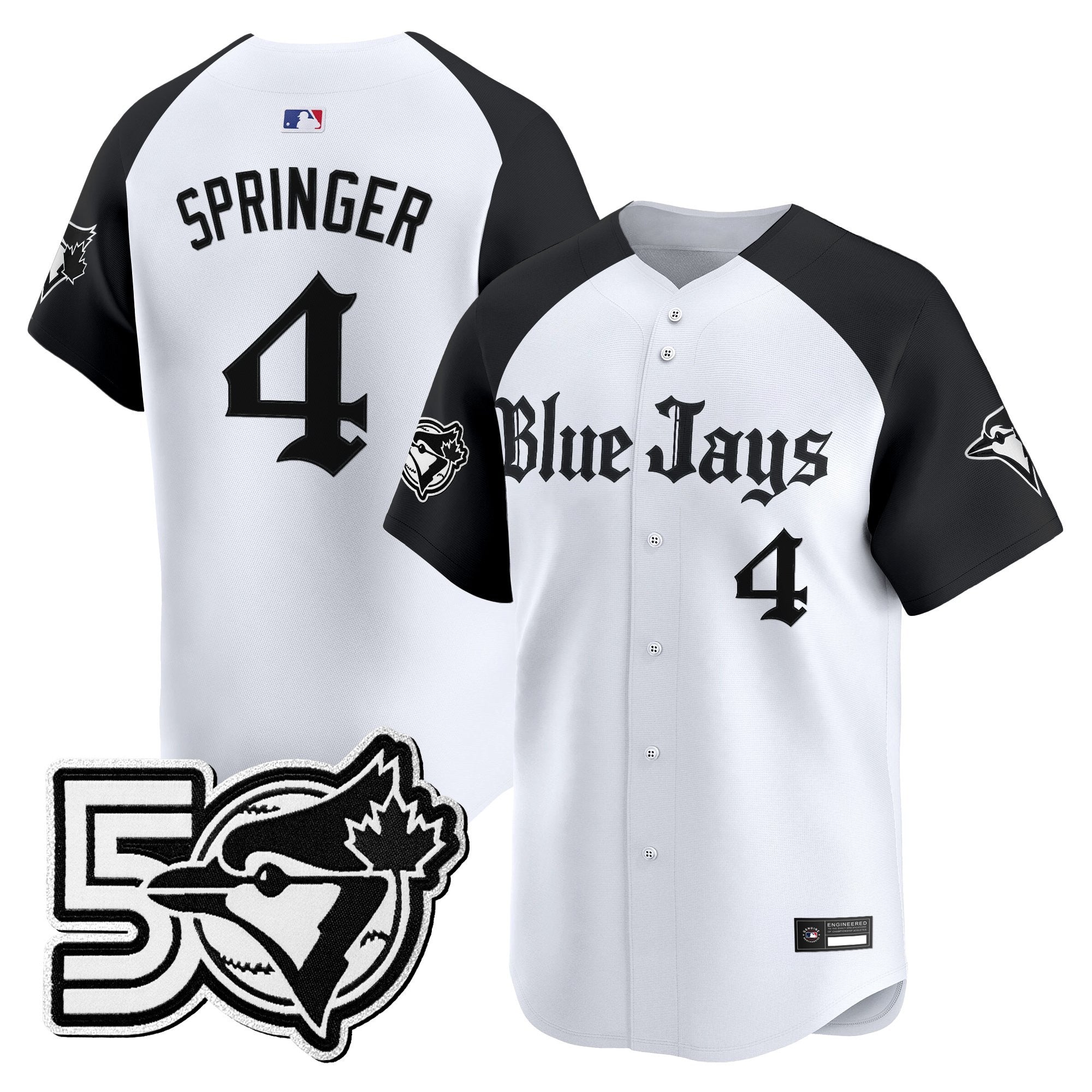 Men's Toronto Blue Jays 50 Seasons Patch Vapor Premier Limited Jersey - Gothic North Edition - All Stitched