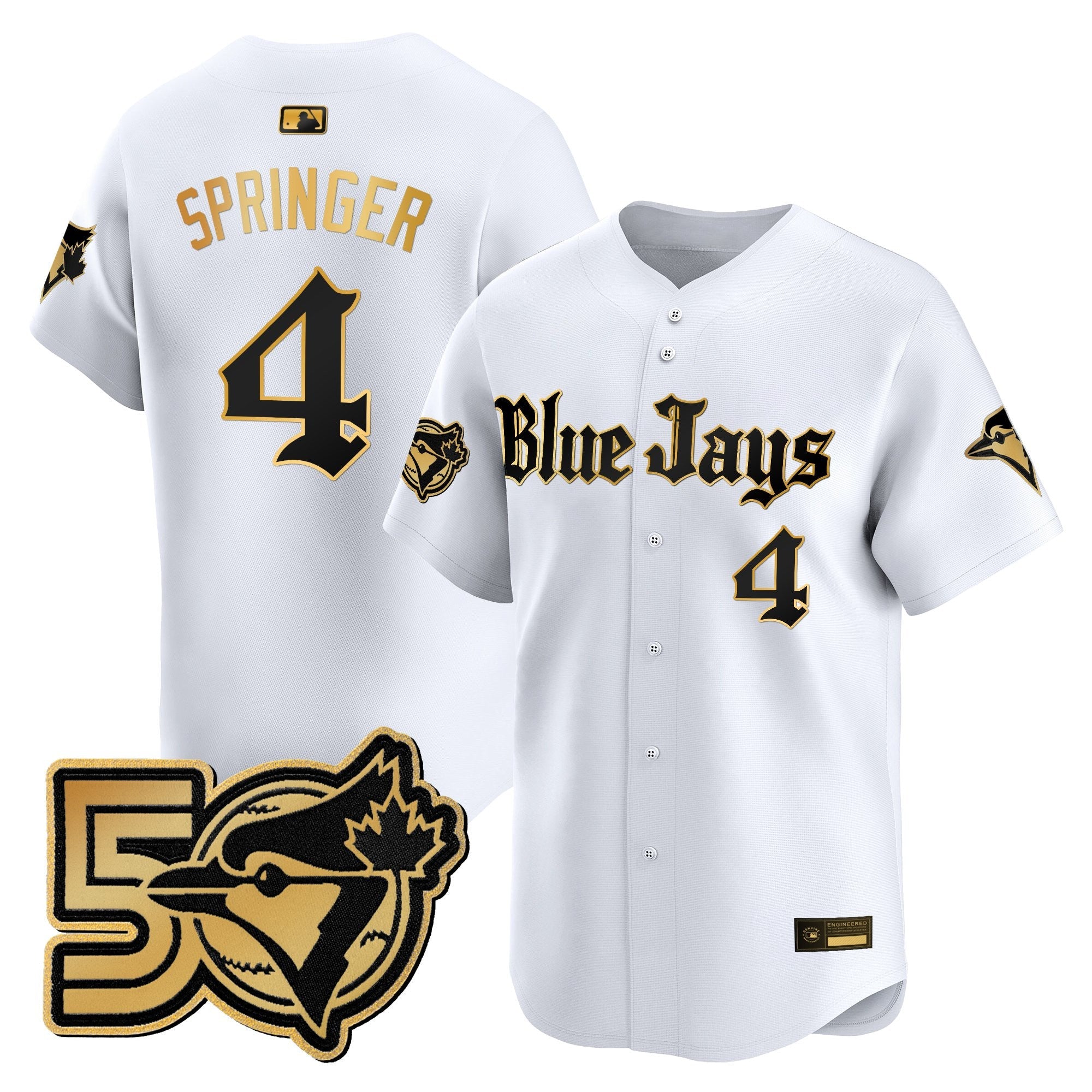 Men's Toronto Blue Jays 50 Seasons Patch Vapor Premier Limited Jersey - Gothic North Edition - All Stitched