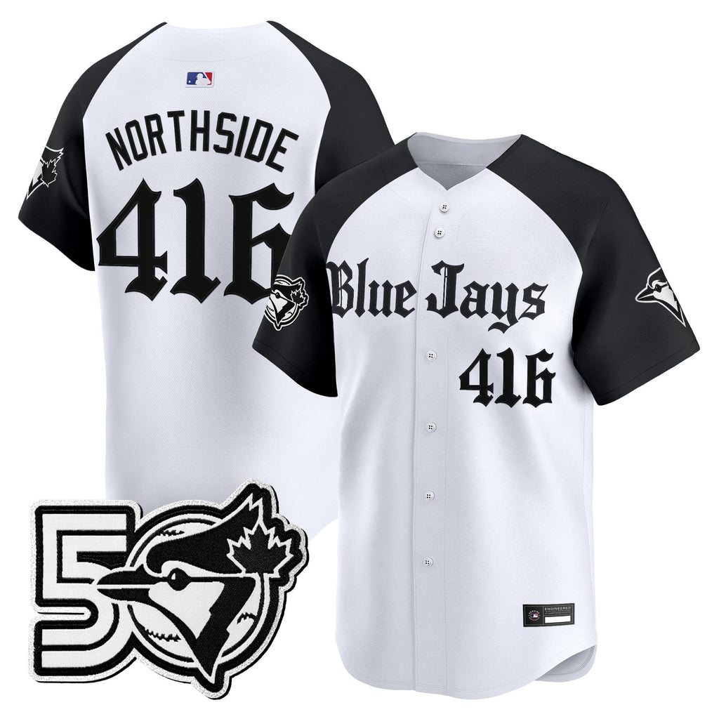 Men's Toronto Blue Jays 50 Seasons Patch Vapor Premier Limited Jersey - Gothic North Edition - All Stitched