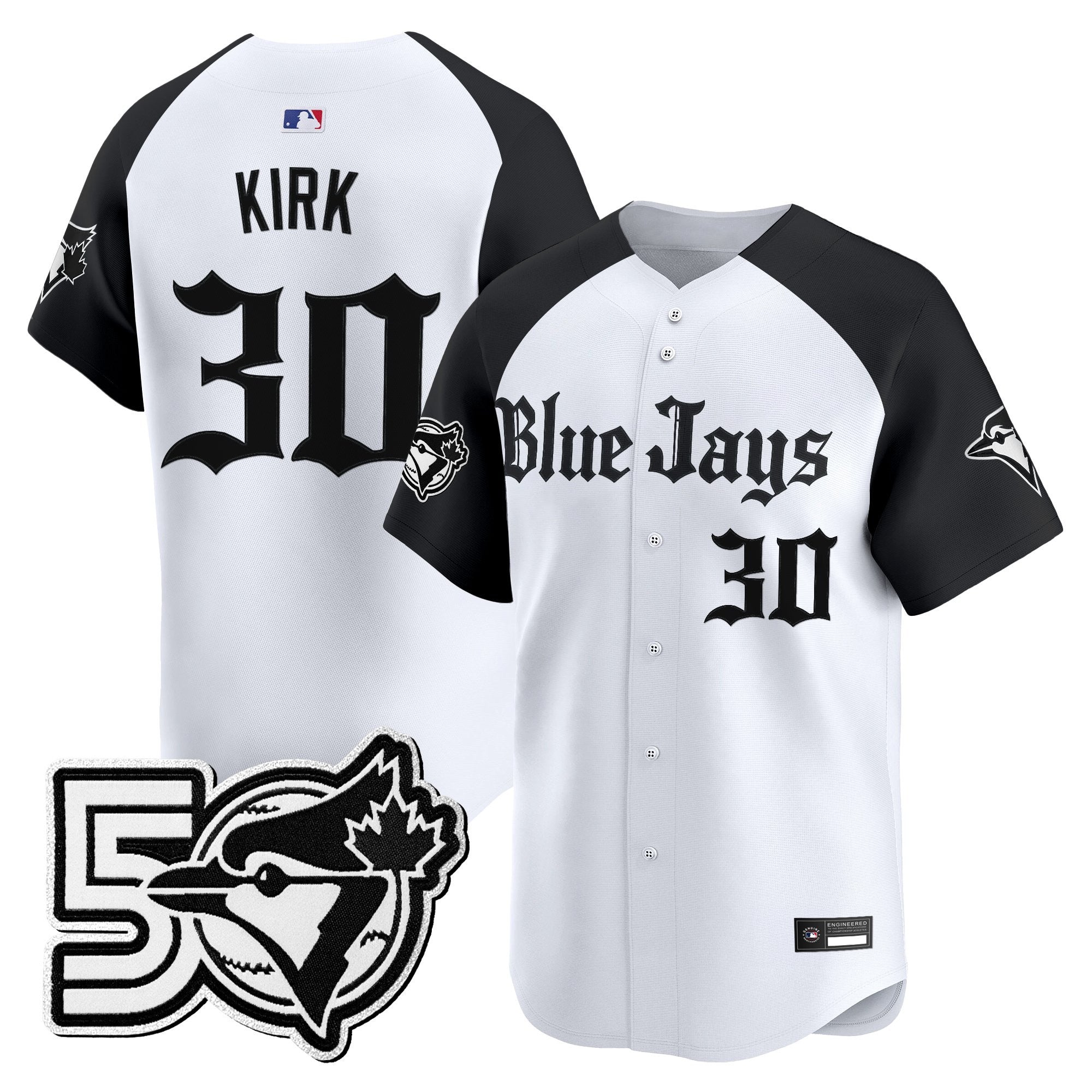 Men's Toronto Blue Jays 50 Seasons Patch Vapor Premier Limited Jersey - Gothic North Edition - All Stitched