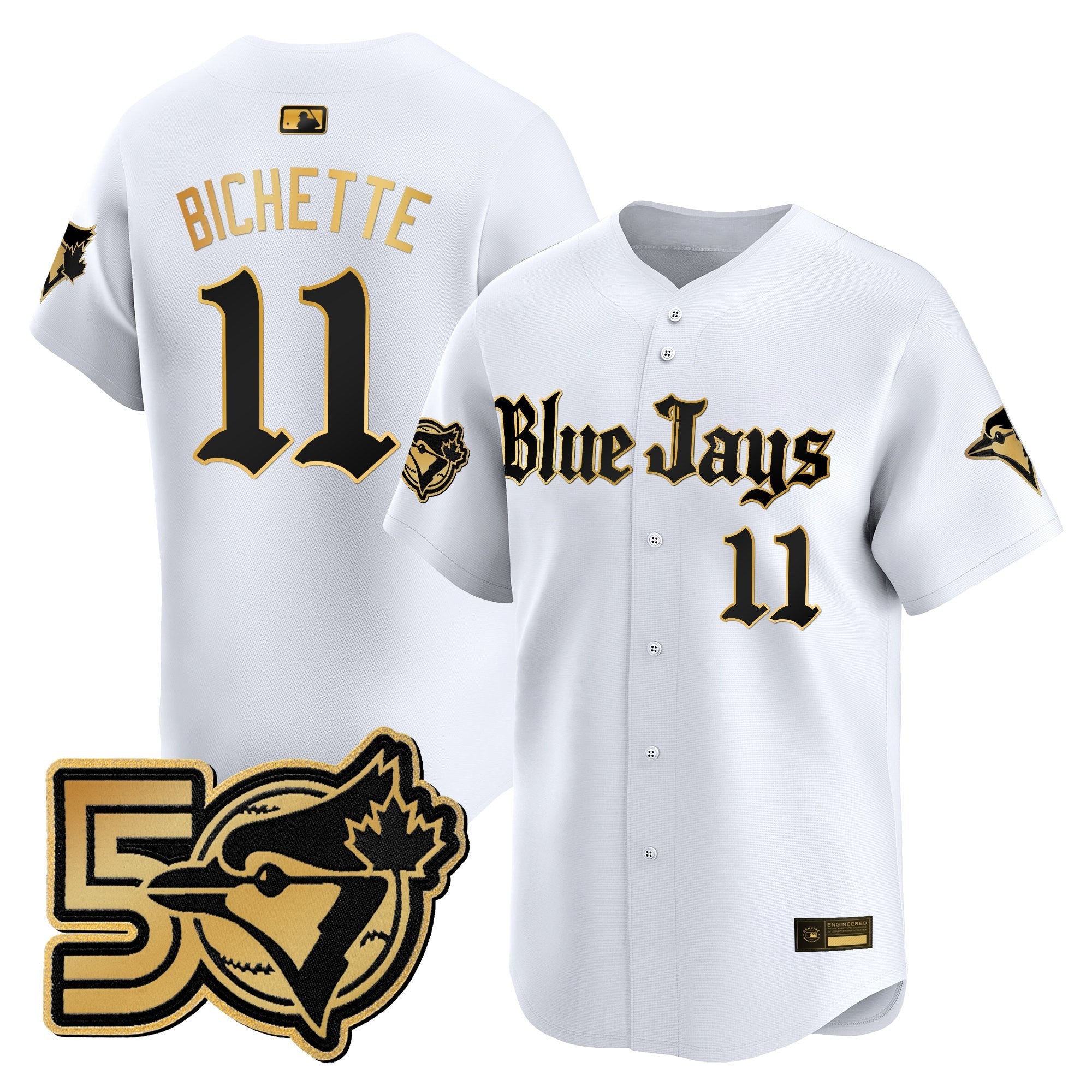 Men's Toronto Blue Jays 50 Seasons Patch Vapor Premier Limited Jersey - Gothic North Edition - All Stitched