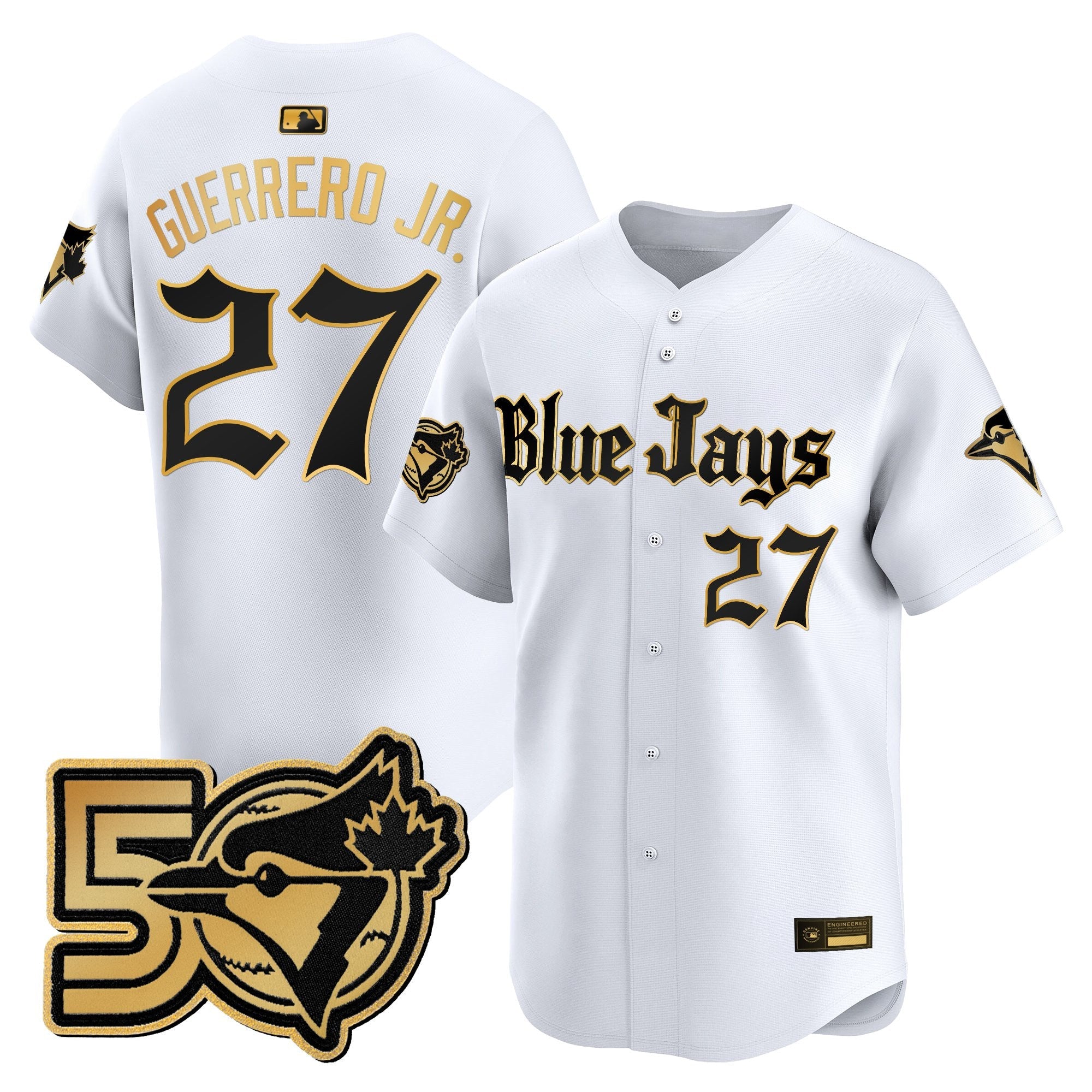 Men's Toronto Blue Jays 50 Seasons Patch Vapor Premier Limited Jersey - Gothic North Edition - All Stitched