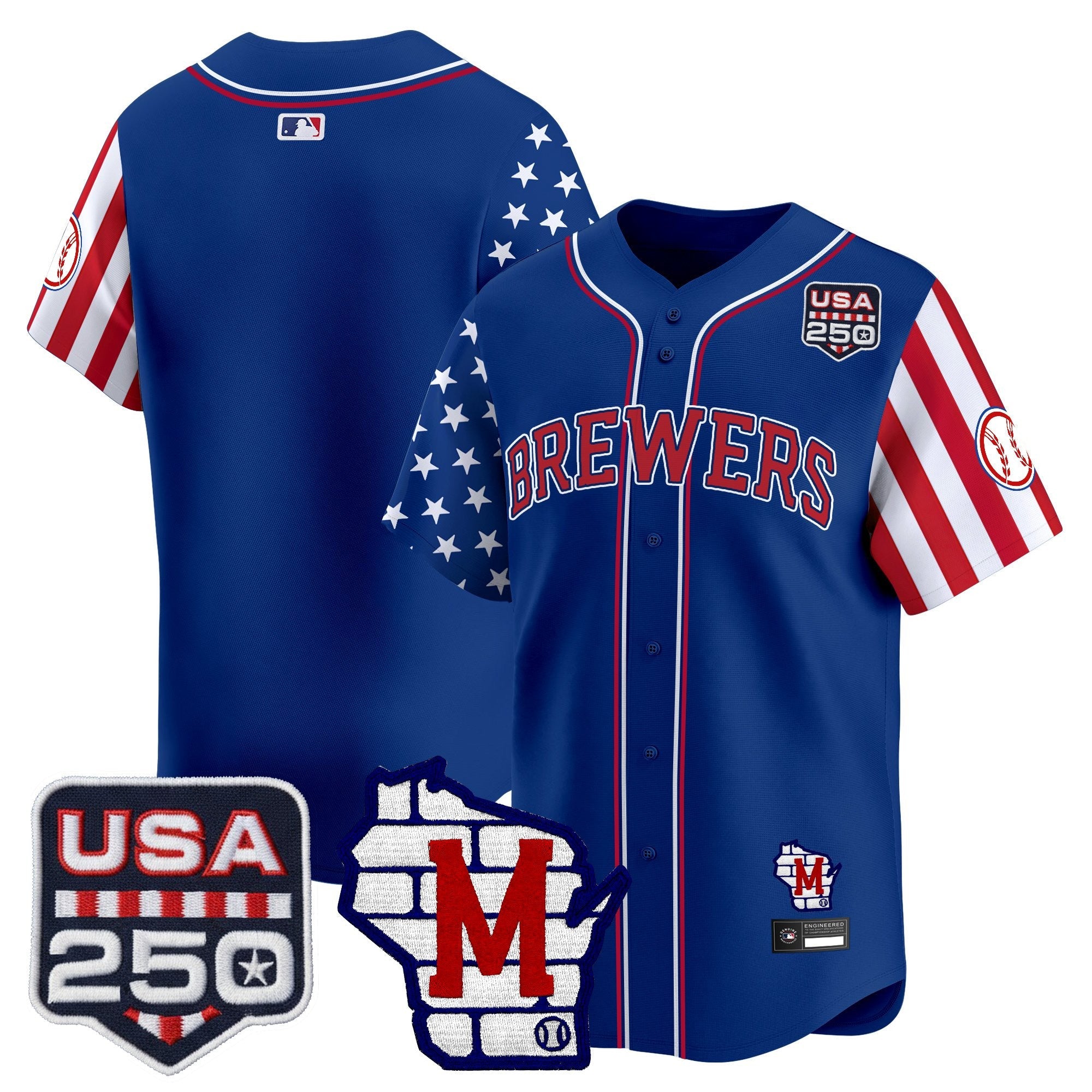 Men's Milwaukee Brewers "America250 Edition" Vapor Premier Limited Jersey - All Stitched