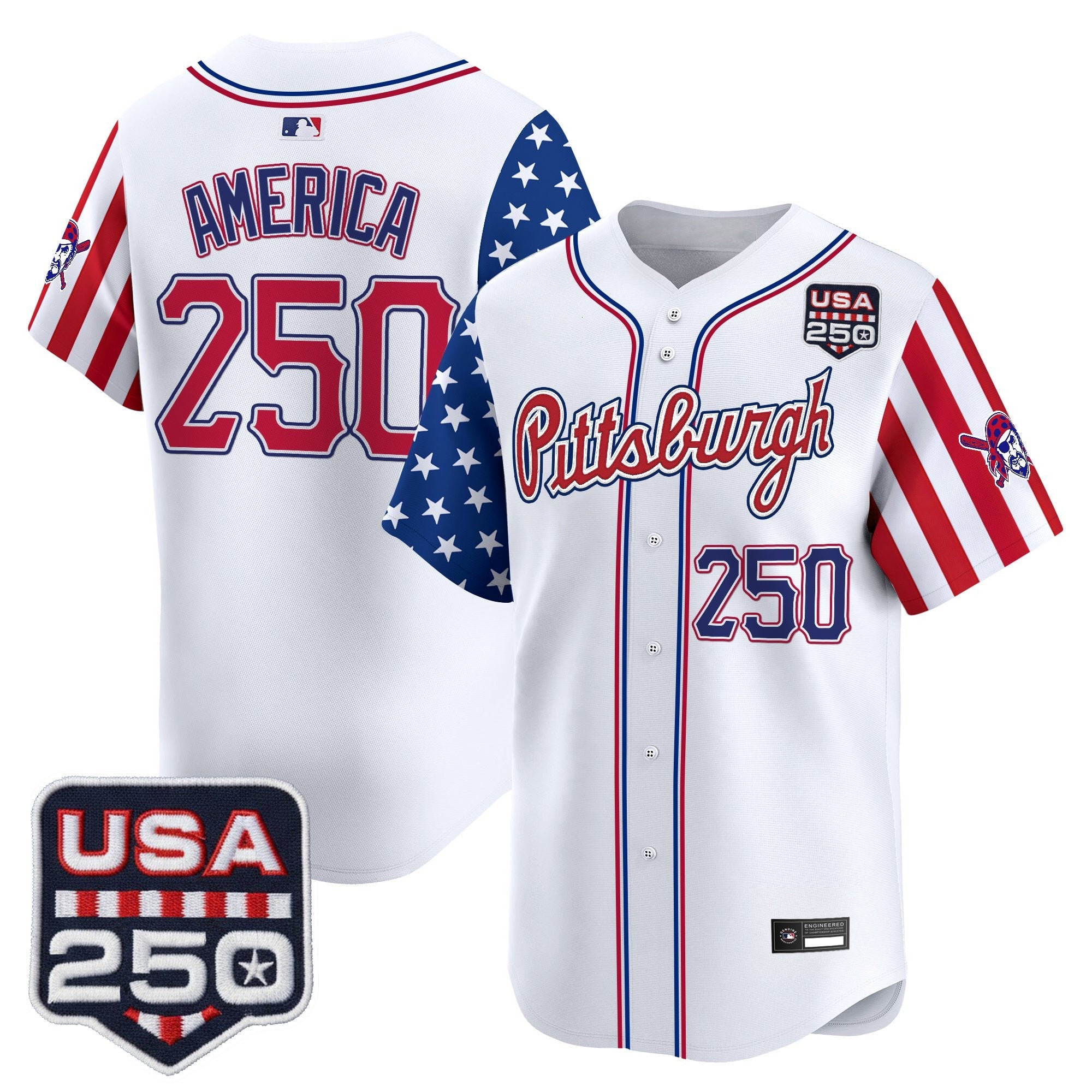 Men's Pittsburgh Pirates "America250 Edition" Vapor Premier Limited Jersey - All Stitched