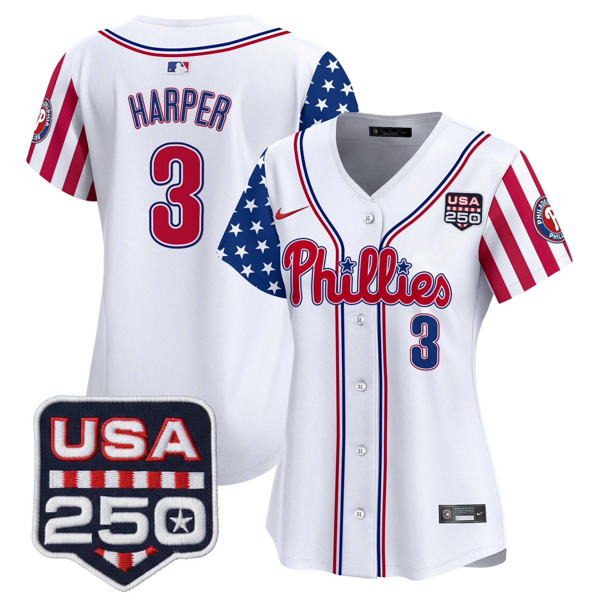 Women's Philadelphia Phillies America250 Edition Vapor Premier Limited Jersey - All Stitched