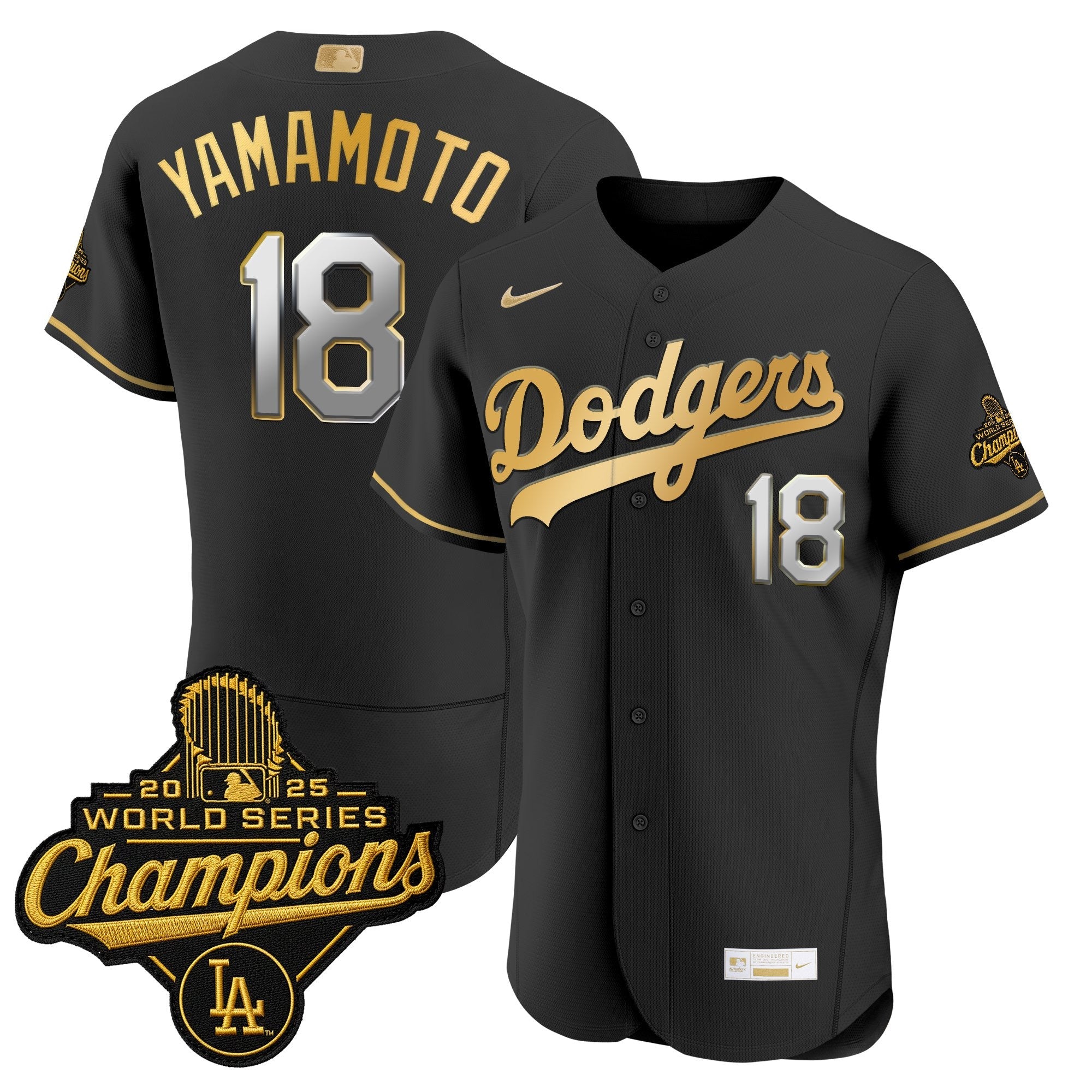 Men's Los Angeles Dodgers "Gold Collection" Premier Elite Jersey - All Stitched