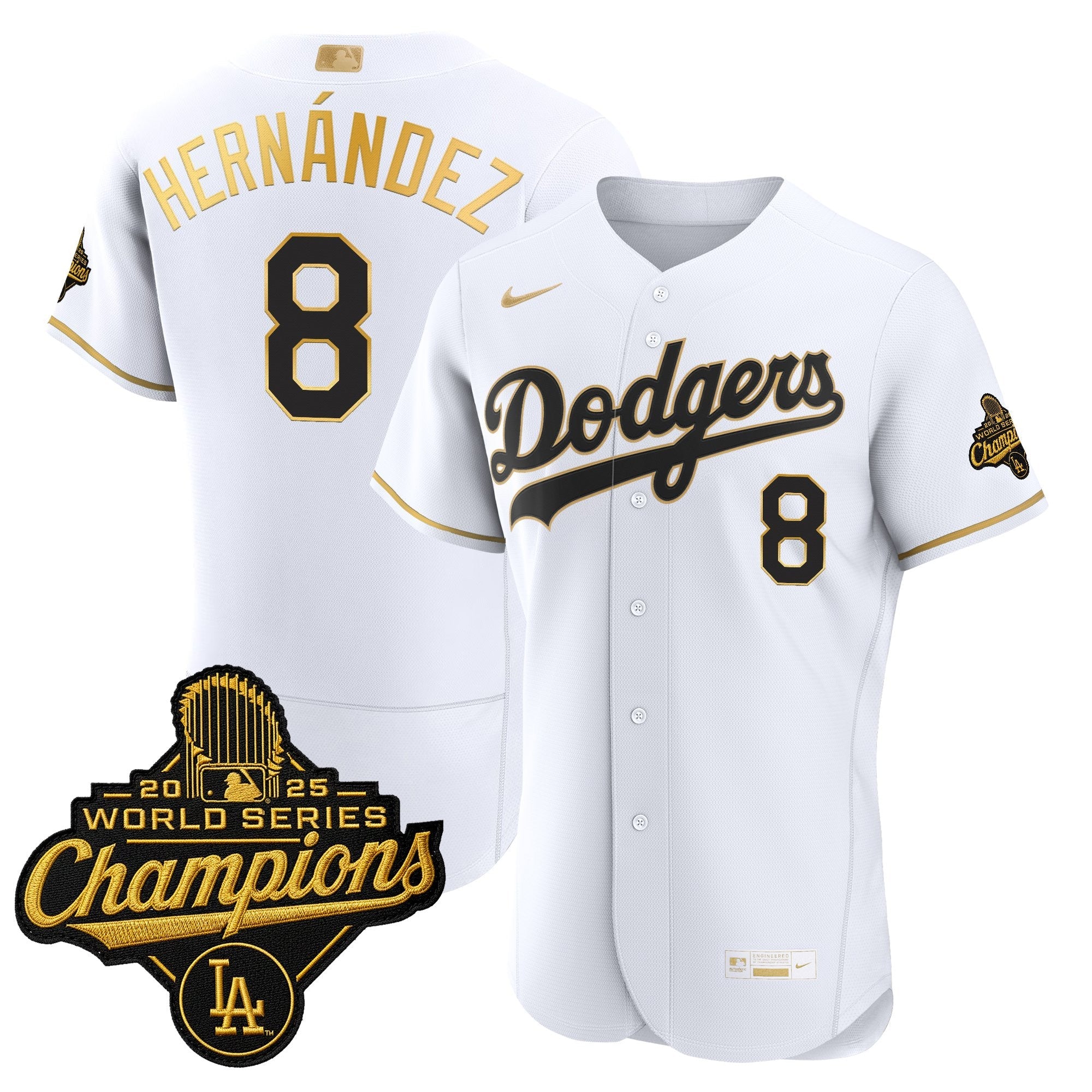 Men's Los Angeles Dodgers "Gold Collection" Premier Elite Jersey - All Stitched