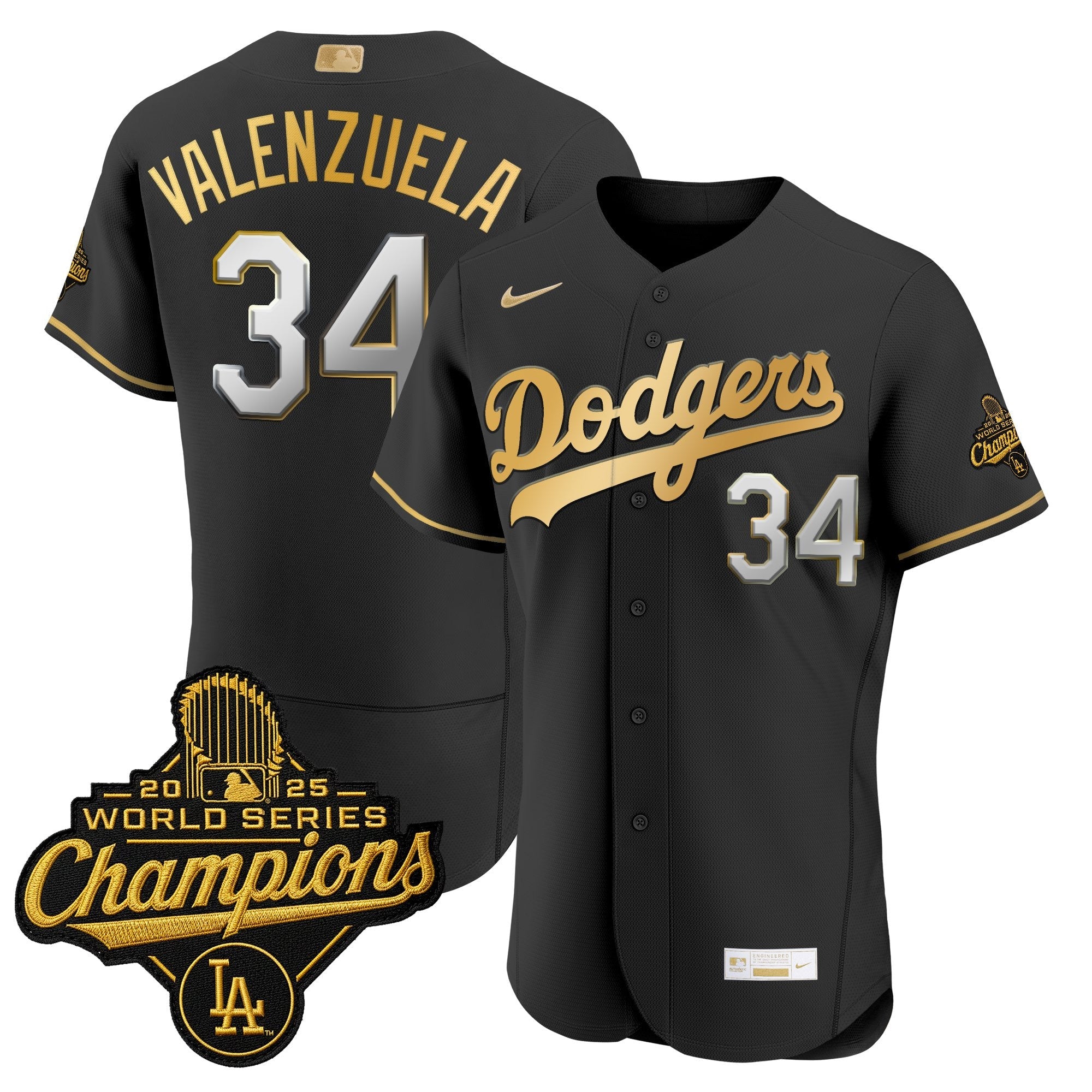 Men's Los Angeles Dodgers "Gold Collection" Premier Elite Jersey - All Stitched