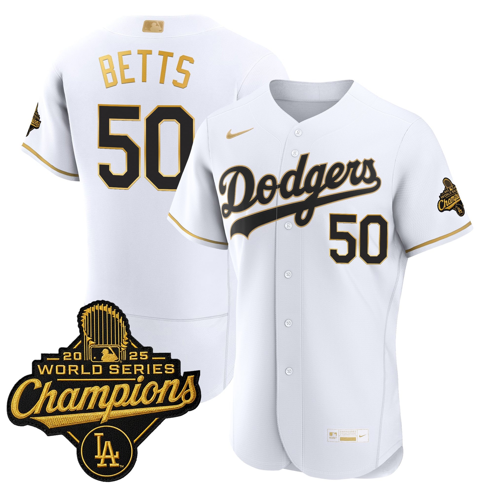 Men's Los Angeles Dodgers "Gold Collection" Premier Elite Jersey - All Stitched
