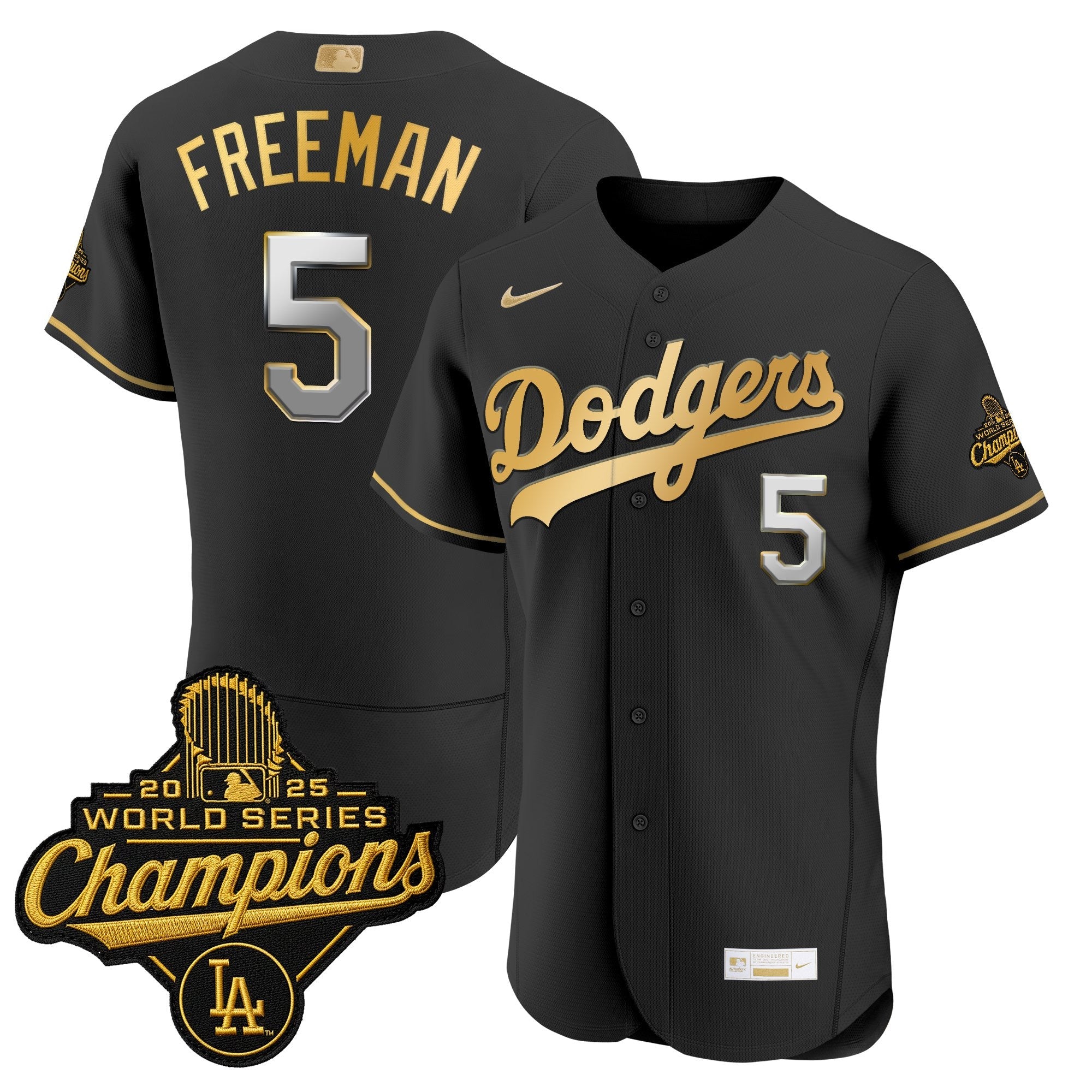 Men's Los Angeles Dodgers "Gold Collection" Premier Elite Jersey - All Stitched