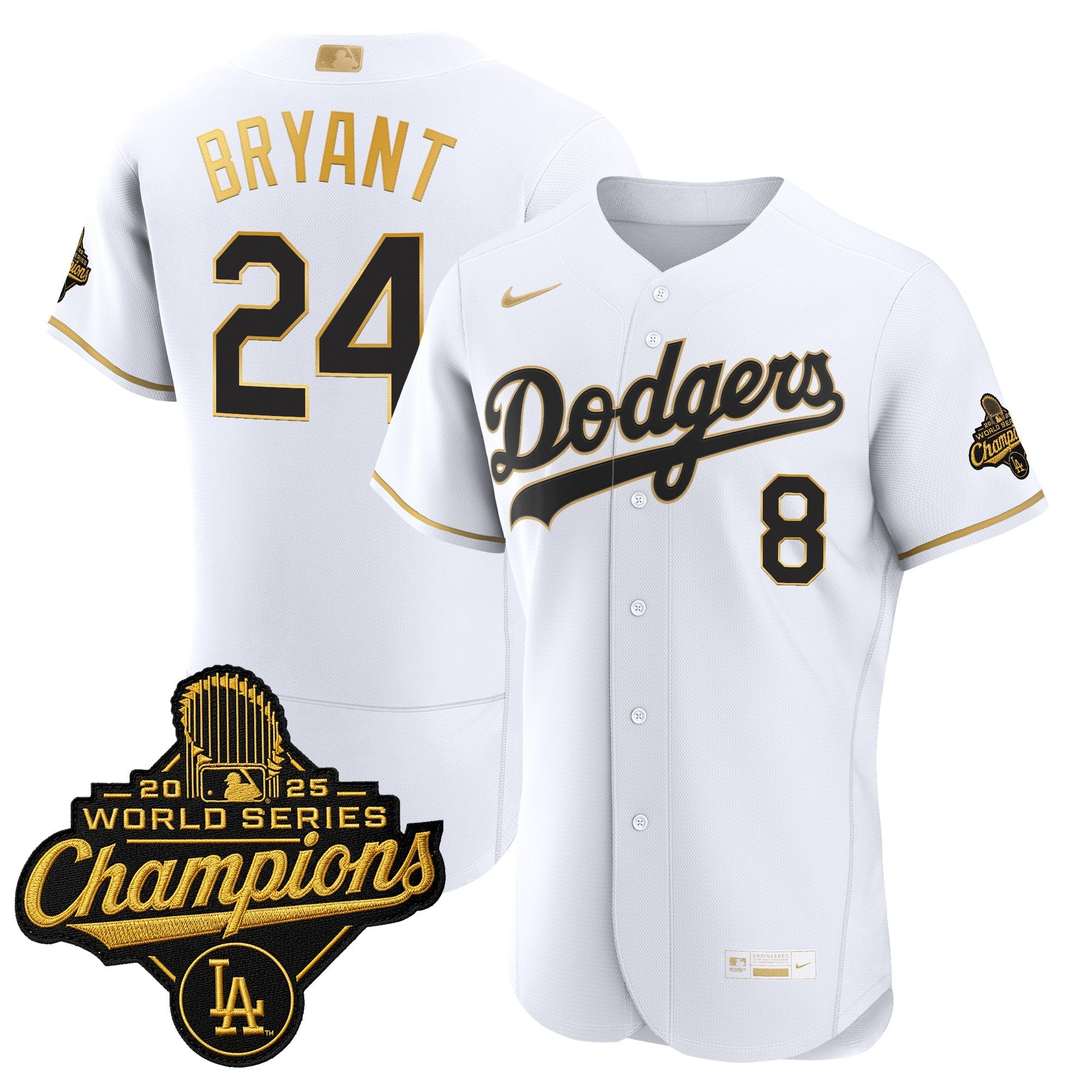 Men's Los Angeles Dodgers "Gold Collection" Premier Elite Jersey - All Stitched
