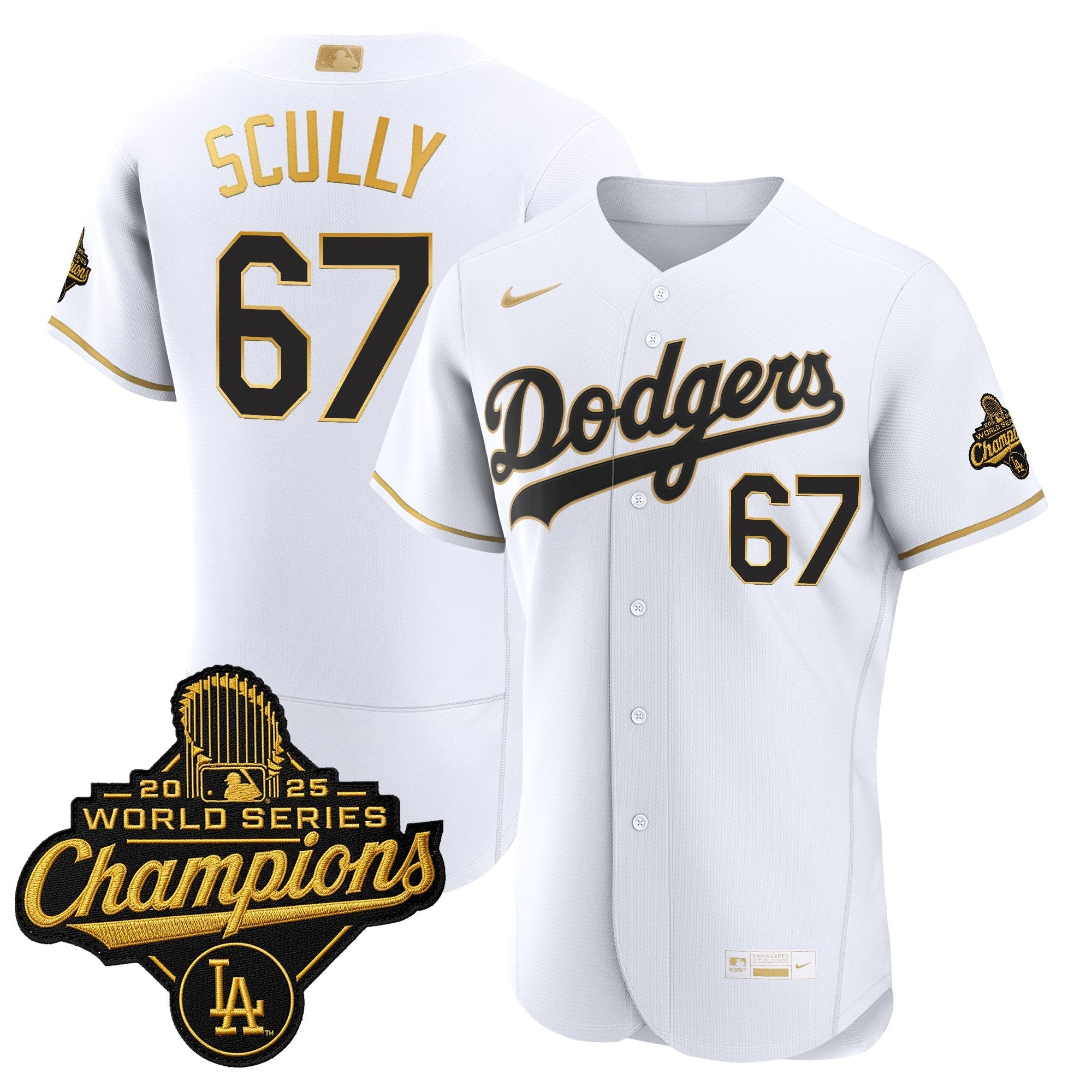 Men's Los Angeles Dodgers "Gold Collection" Premier Elite Jersey - All Stitched