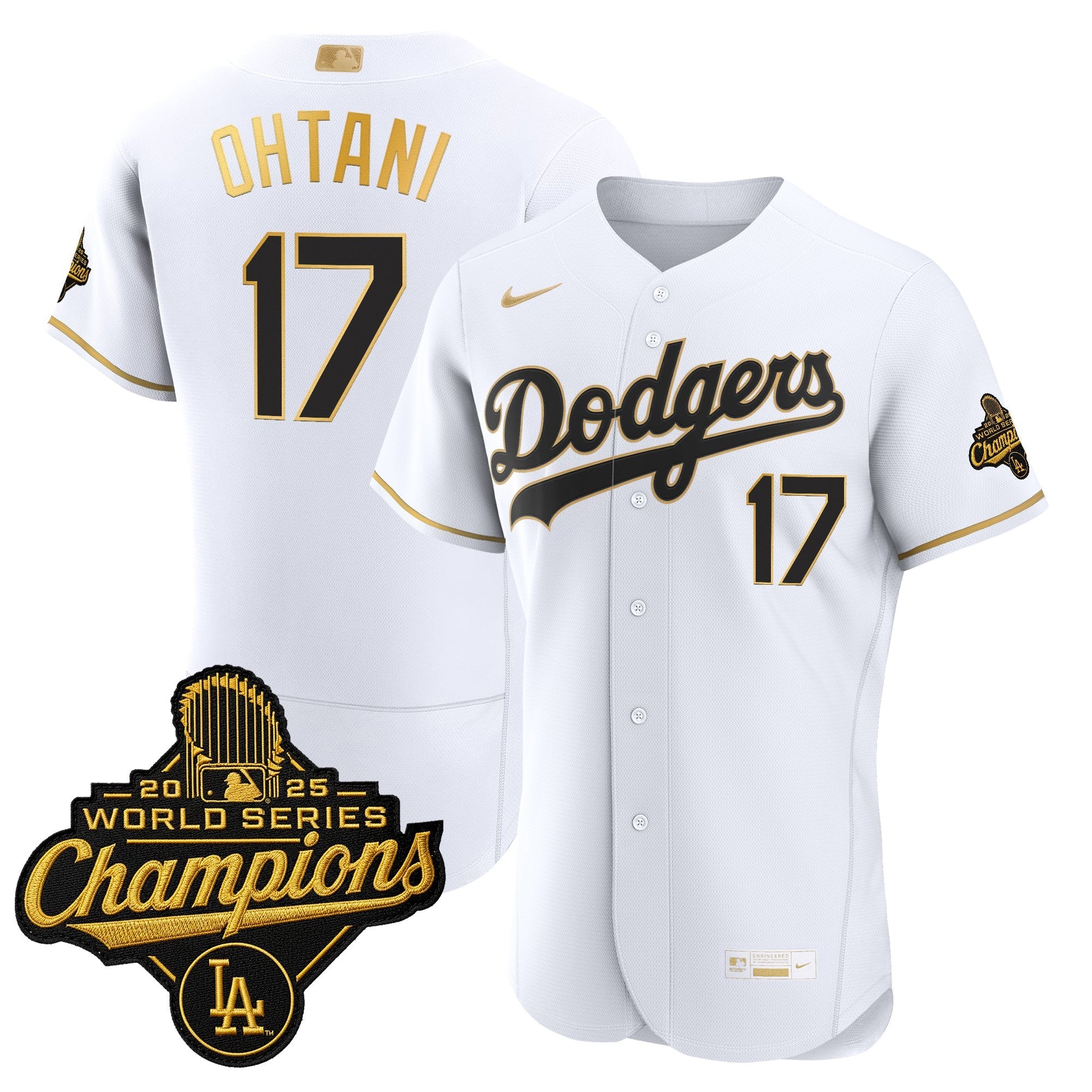Men's Los Angeles Dodgers "Gold Collection" Premier Elite Jersey - All Stitched