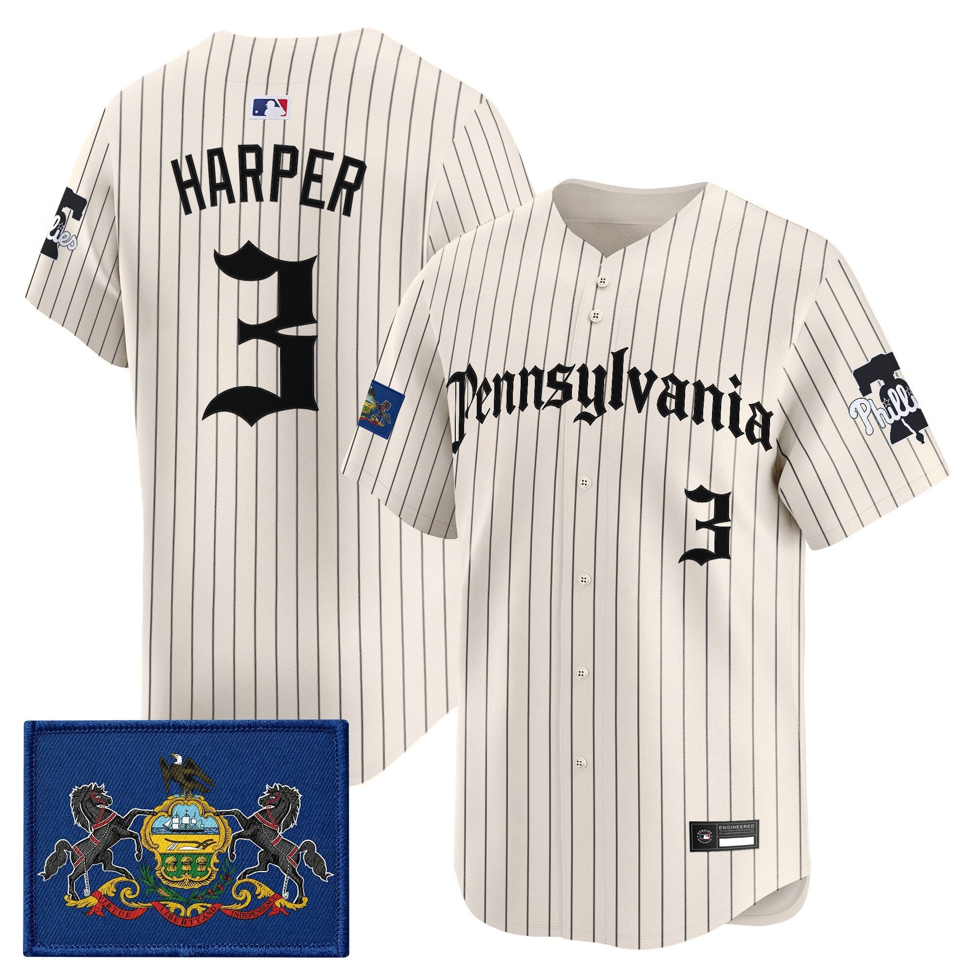 Men's Phillies 'Pennsylvania Gothic Edition' Vapor Premier Limited Jersey - All Stitched