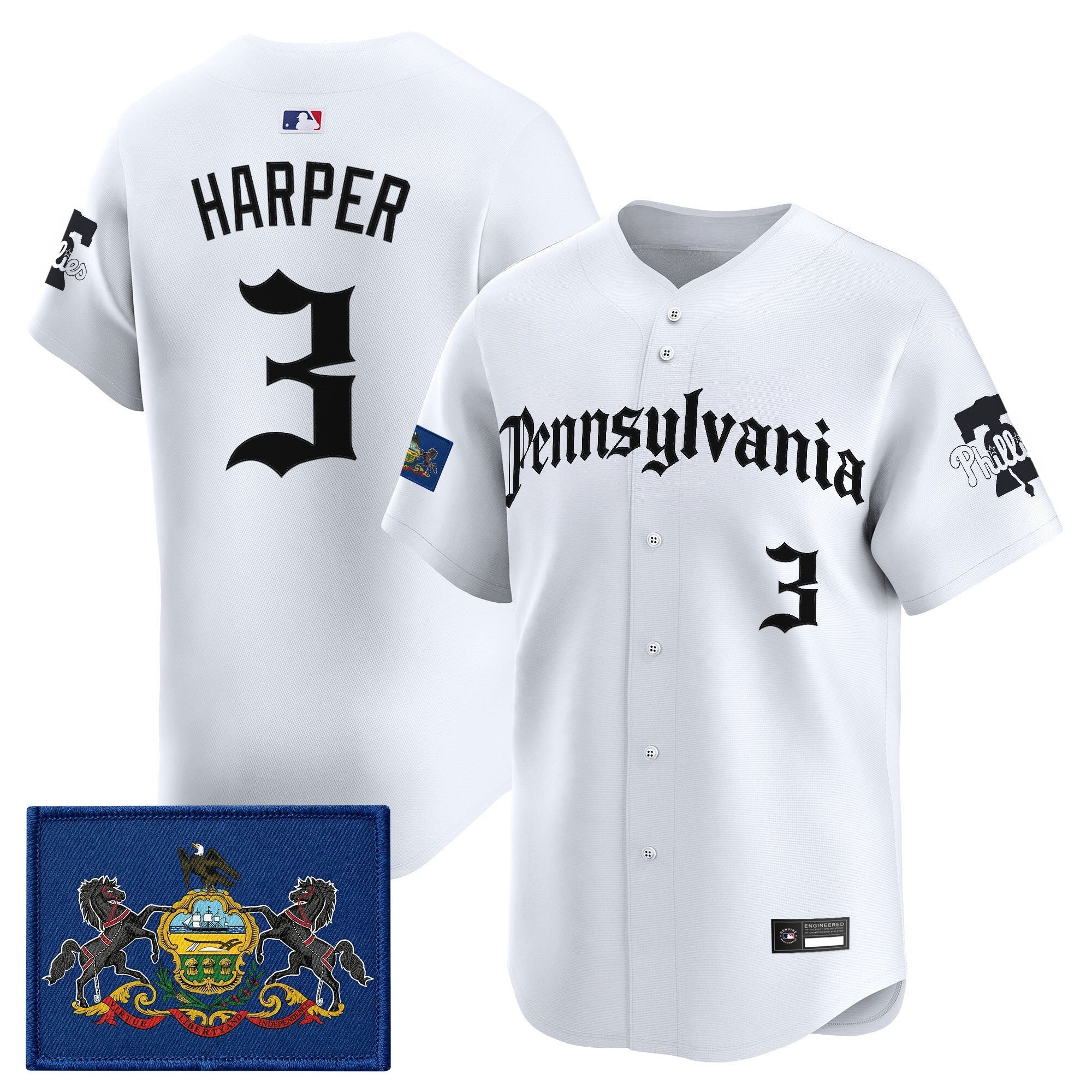 Men's Phillies 'Pennsylvania Gothic Edition' Vapor Premier Limited Jersey - All Stitched