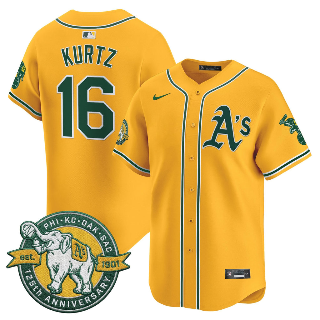 Men's Oakland Athletics 125th Anniversary Patch Vapor Premier Limited Jersey - All Stitched