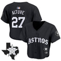 Women's Houston Astros 'Old English Edition' Crop Top Baseball Jersey - All Stitched