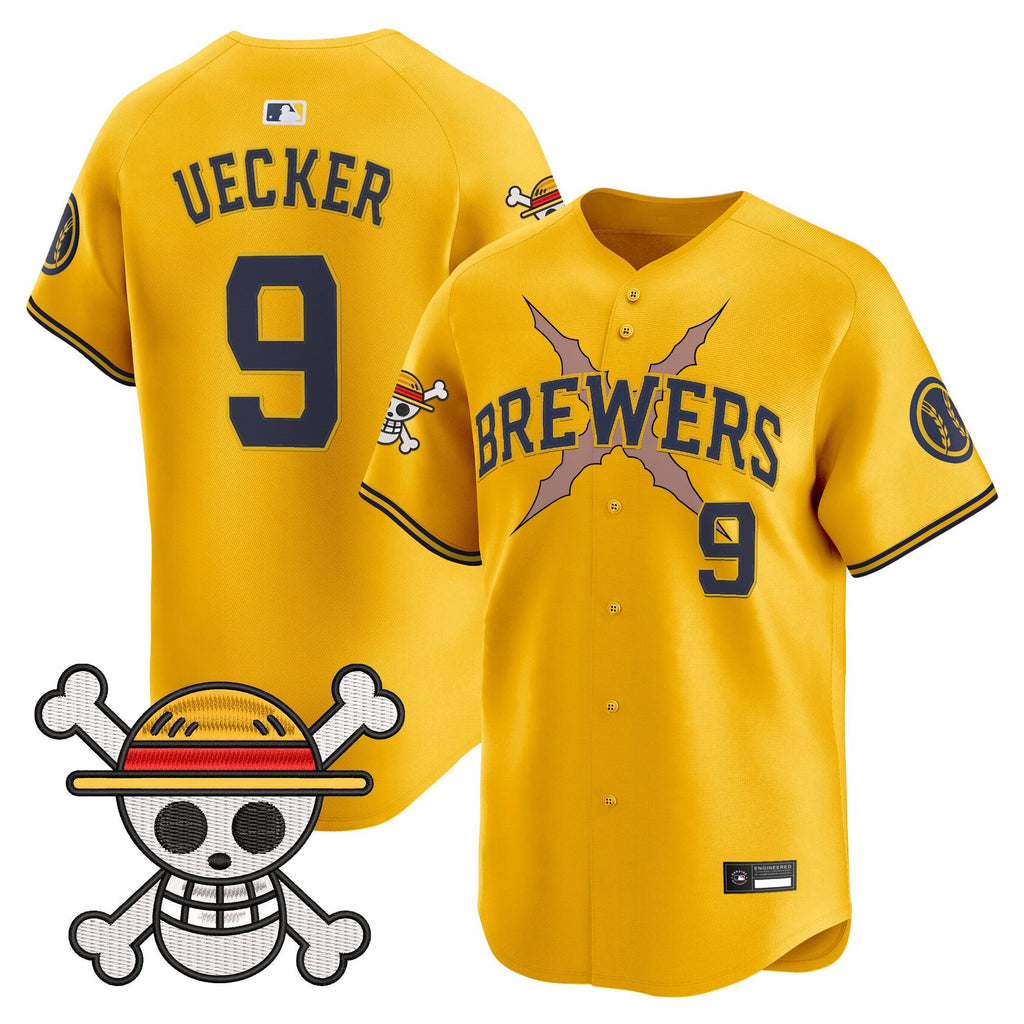 Men's Milwaukee Brewers x One Piece Vapor Premier Limited Jersey - Stitched