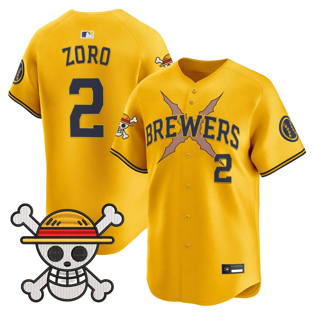 Men's Milwaukee Brewers x One Piece Vapor Premier Limited Jersey - Stitched