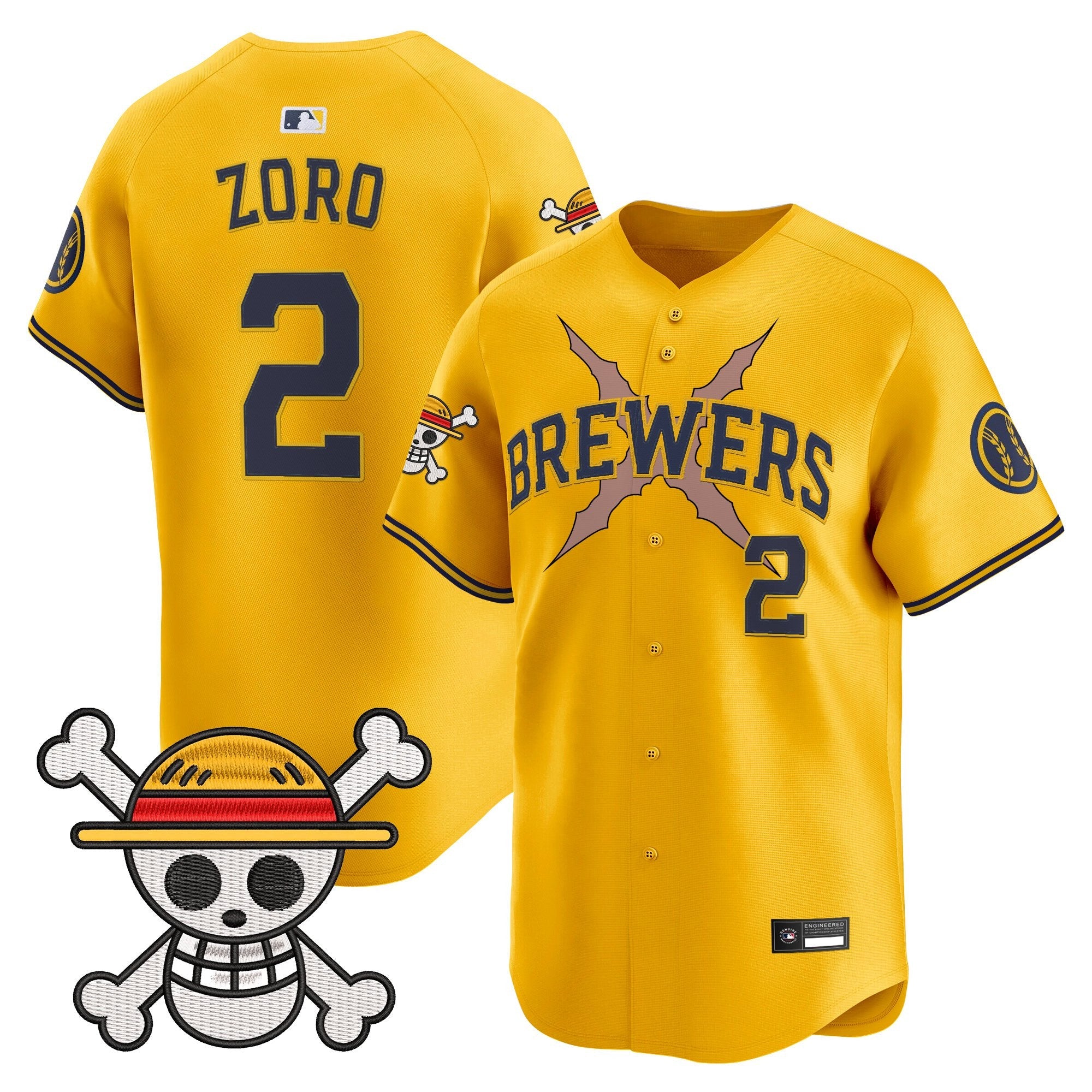 Men's Milwaukee Brewers x One Piece Vapor Premier Limited Jersey - Stitched