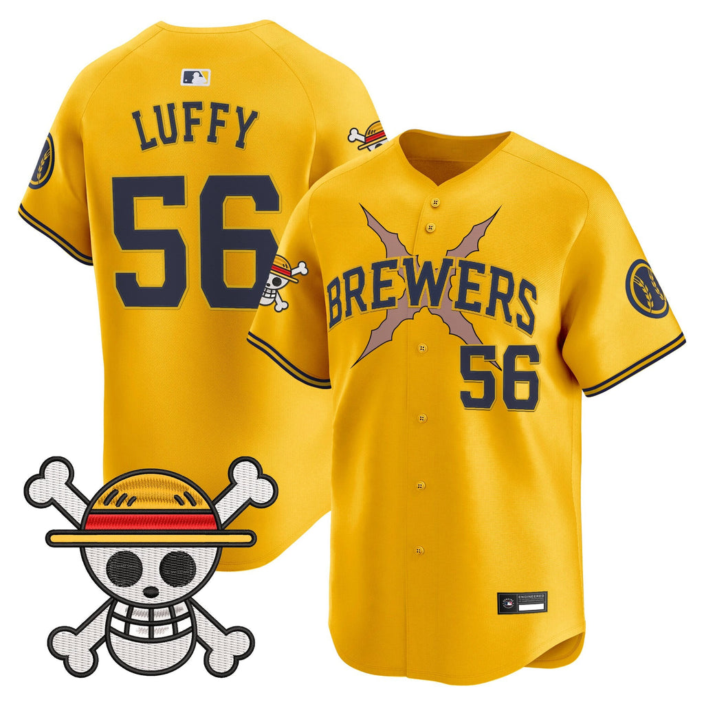 Men's Milwaukee Brewers x One Piece Vapor Premier Limited Jersey - Stitched