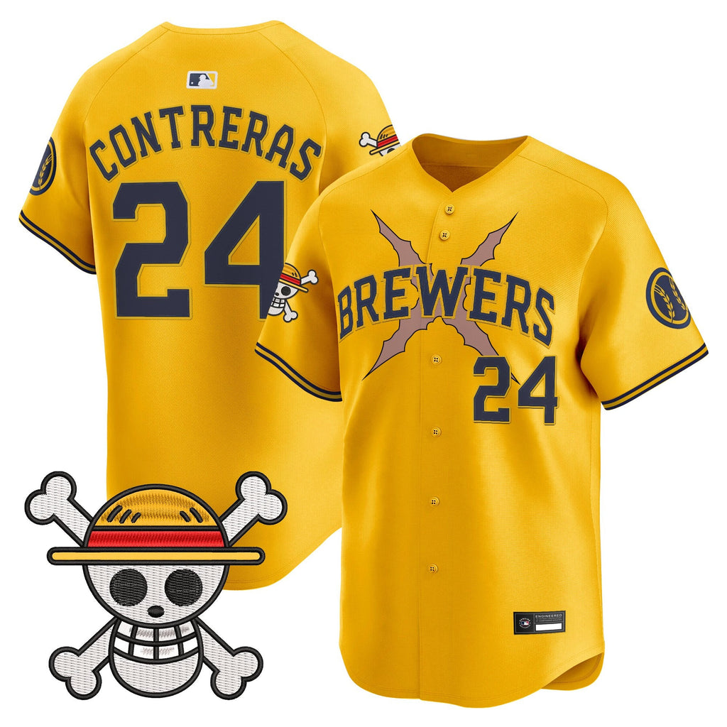 Men's Milwaukee Brewers x One Piece Vapor Premier Limited Jersey - Stitched