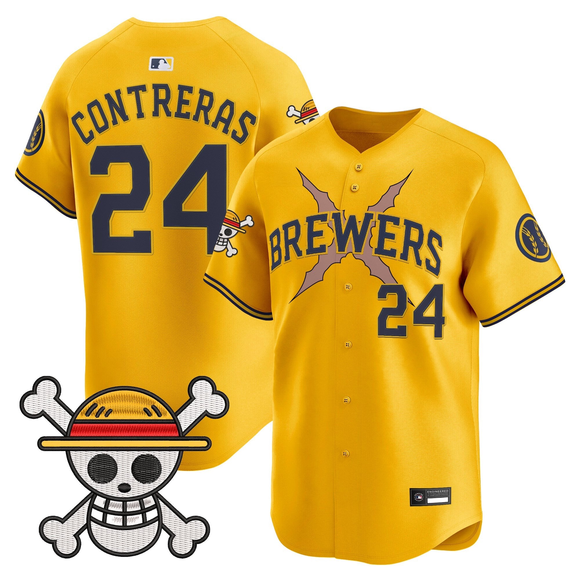Men's Milwaukee Brewers x One Piece Vapor Premier Limited Jersey - Stitched