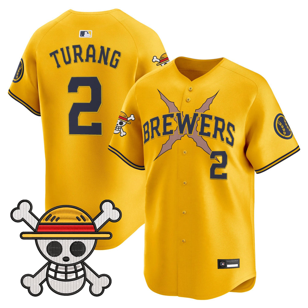 Men's Milwaukee Brewers x One Piece Vapor Premier Limited Jersey - Stitched
