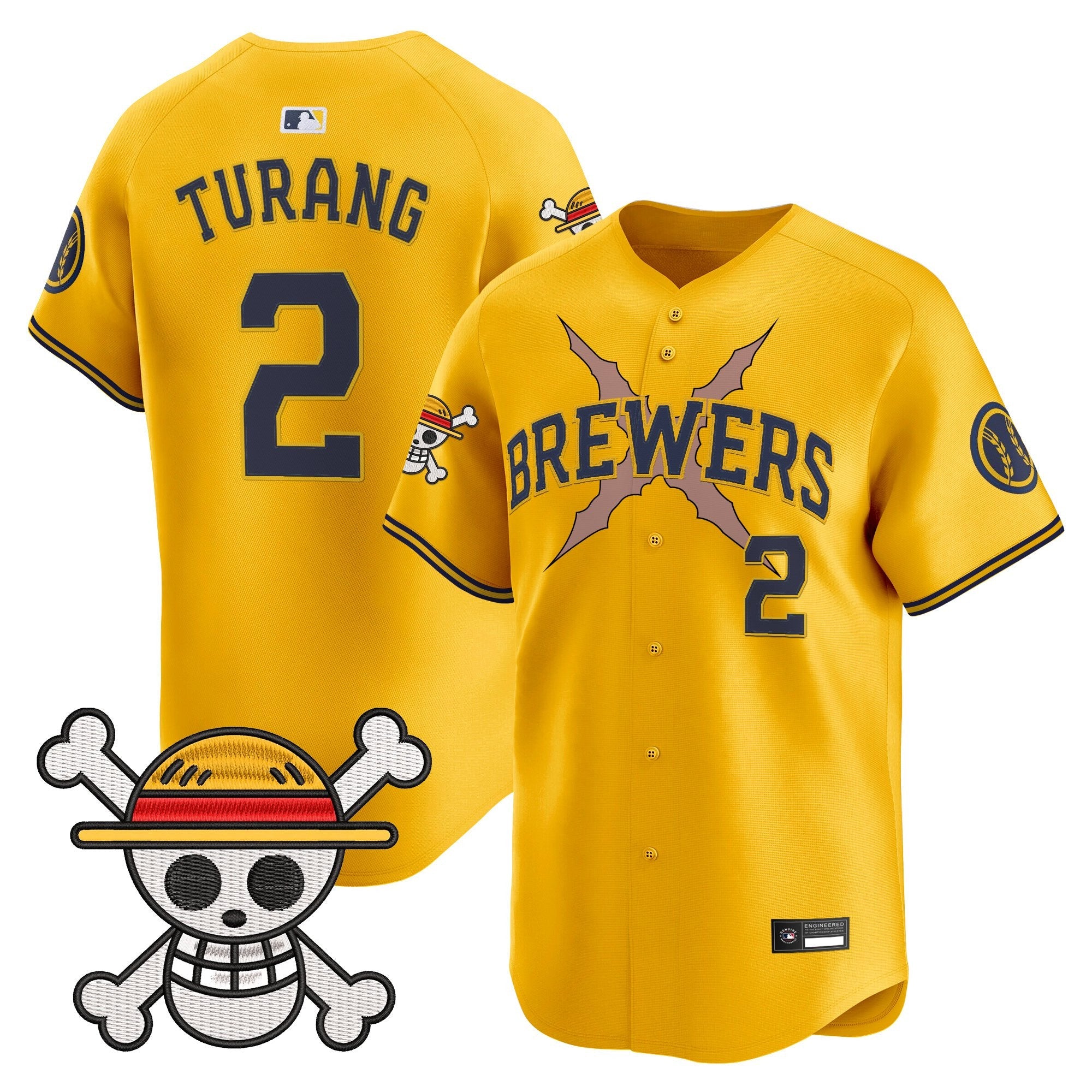 Men's Milwaukee Brewers x One Piece Vapor Premier Limited Jersey - Stitched
