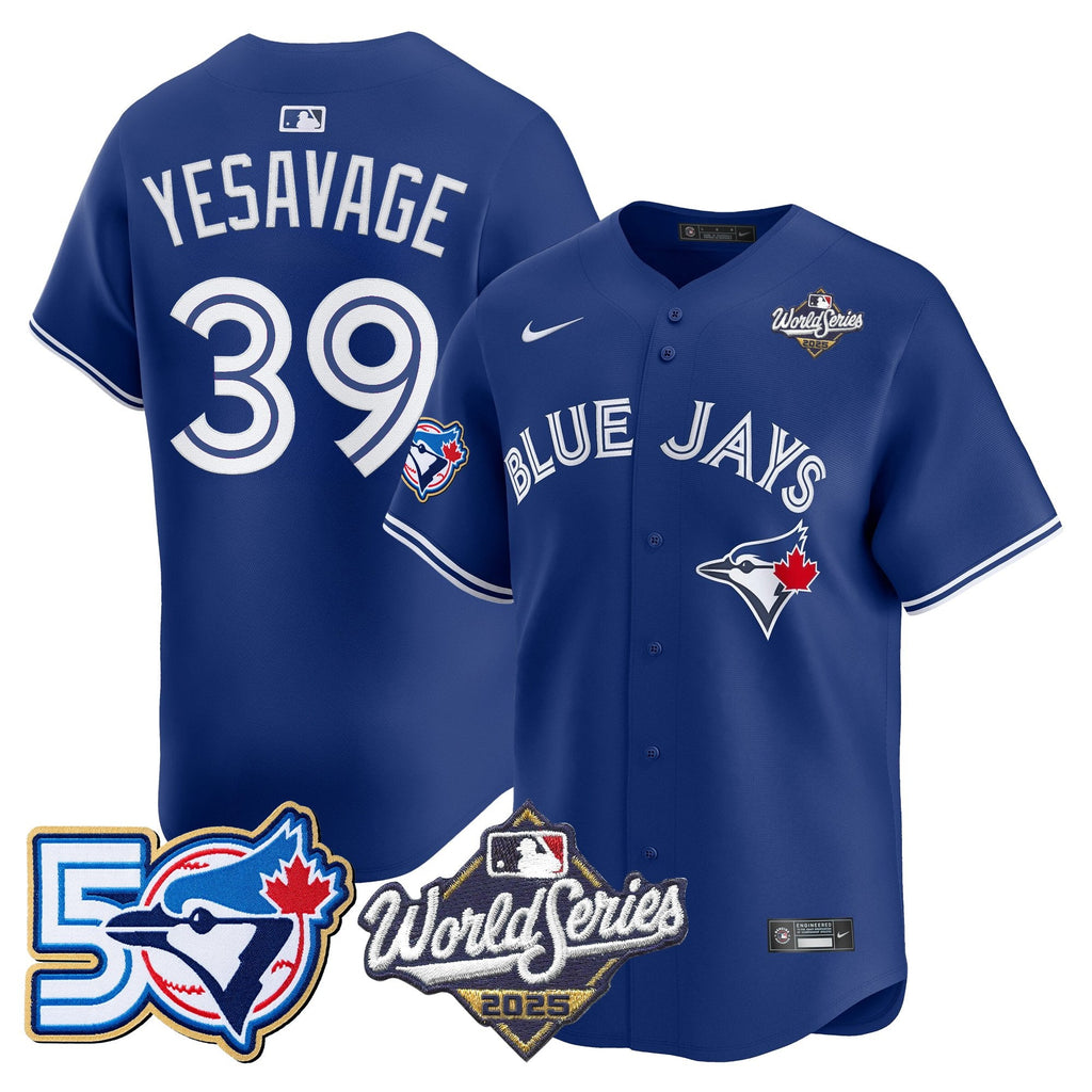 Men's Toronto Blue Jays 2025 World Series Vapor Premier Limited Jersey - 50 Seasons Patch - All Stitched