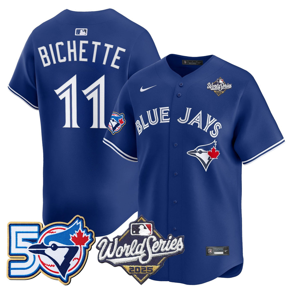 Men's Toronto Blue Jays 2025 World Series Vapor Premier Limited Jersey - 50 Seasons Patch - All Stitched