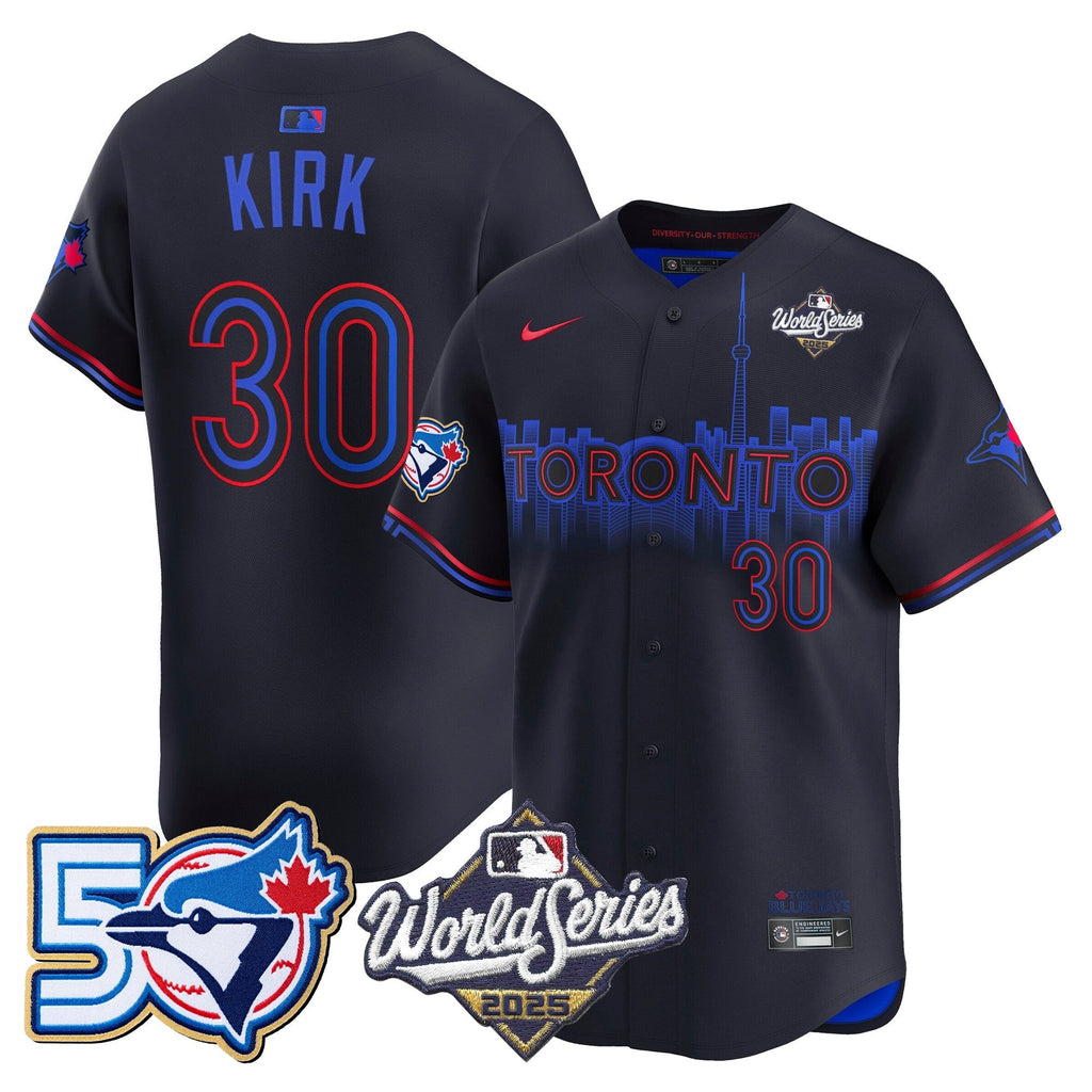 Men's Toronto Blue Jays 2025 World Series Vapor Premier Limited Jersey - 50 Seasons Patch - All Stitched