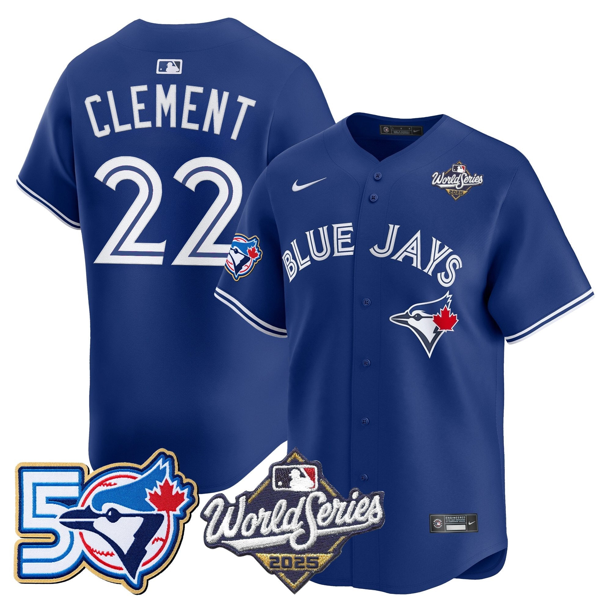 Men's Toronto Blue Jays 2025 World Series Vapor Premier Limited Jersey - 50 Seasons Patch - All Stitched