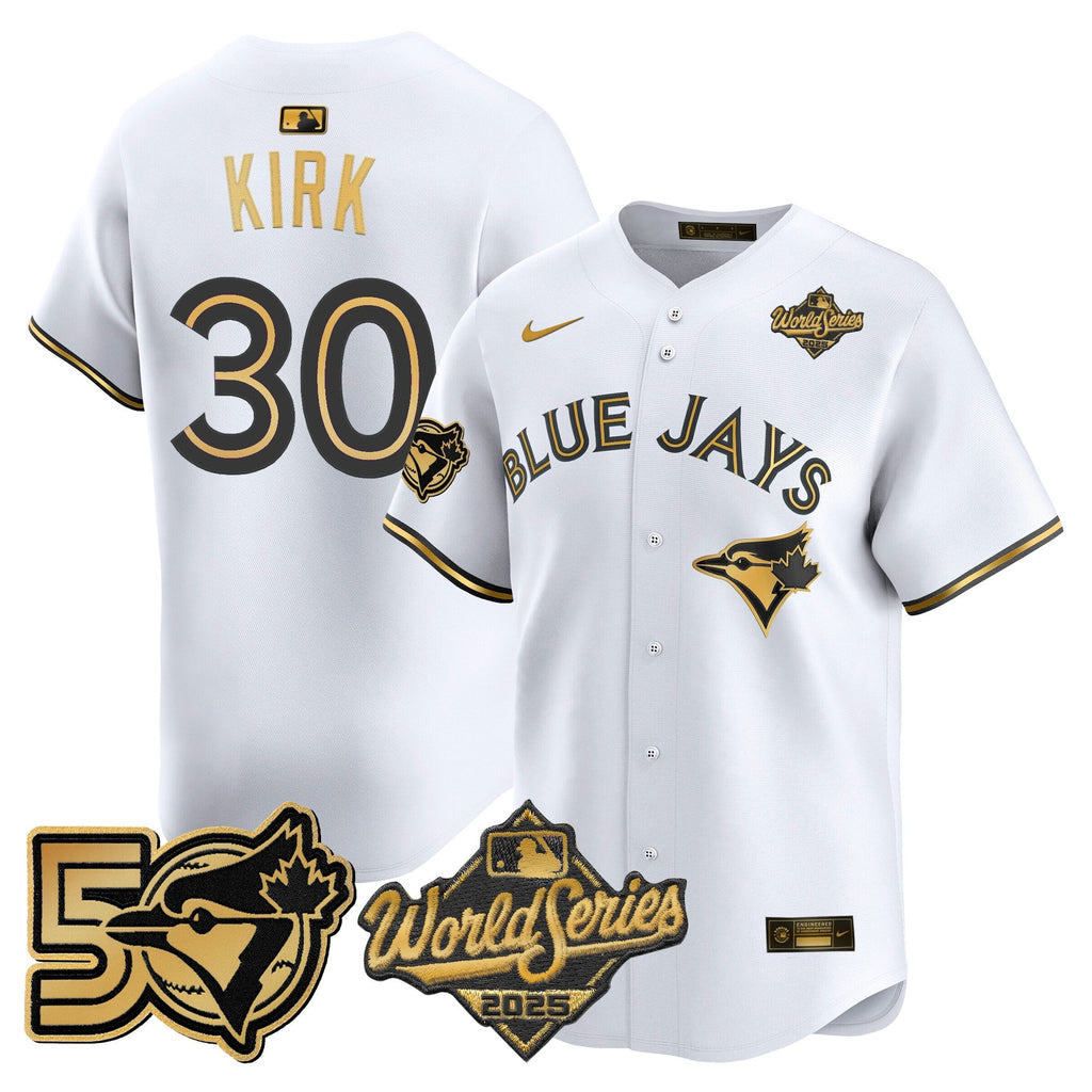 Men's Toronto Blue Jays 2025 World Series Vapor Premier Limited Jersey - 50 Seasons Patch - All Stitched